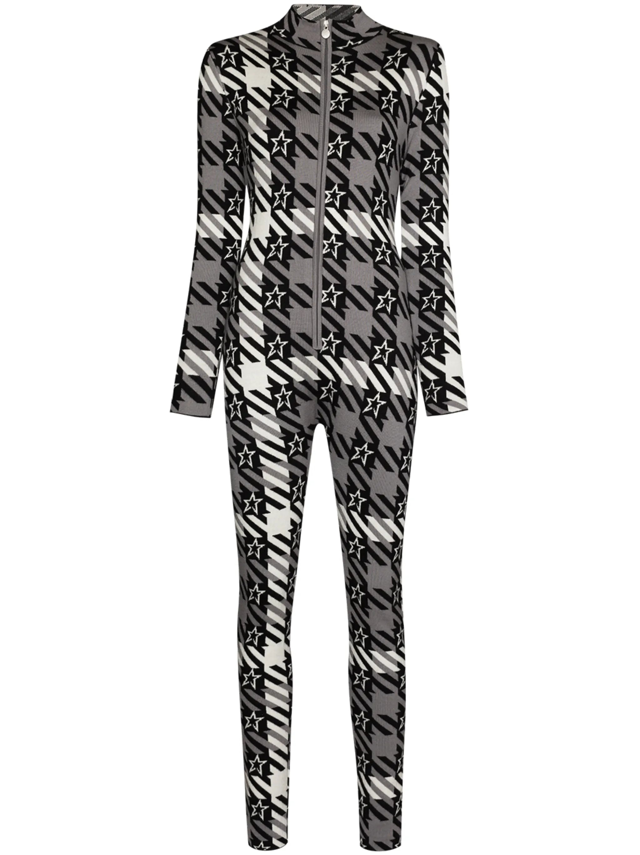 Star Gingham long-sleeve performance jumpsuit