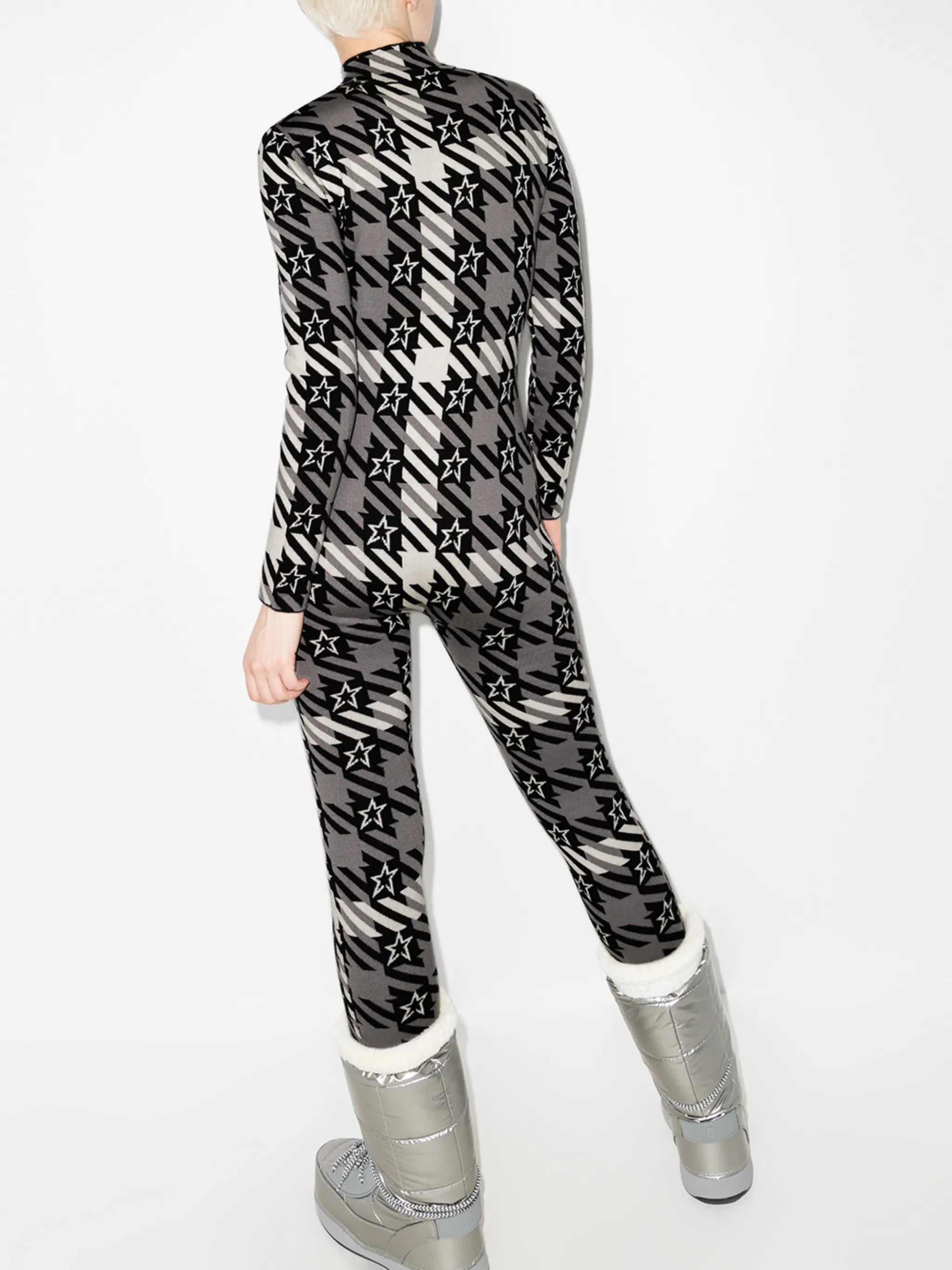 Star Gingham long-sleeve performance jumpsuit