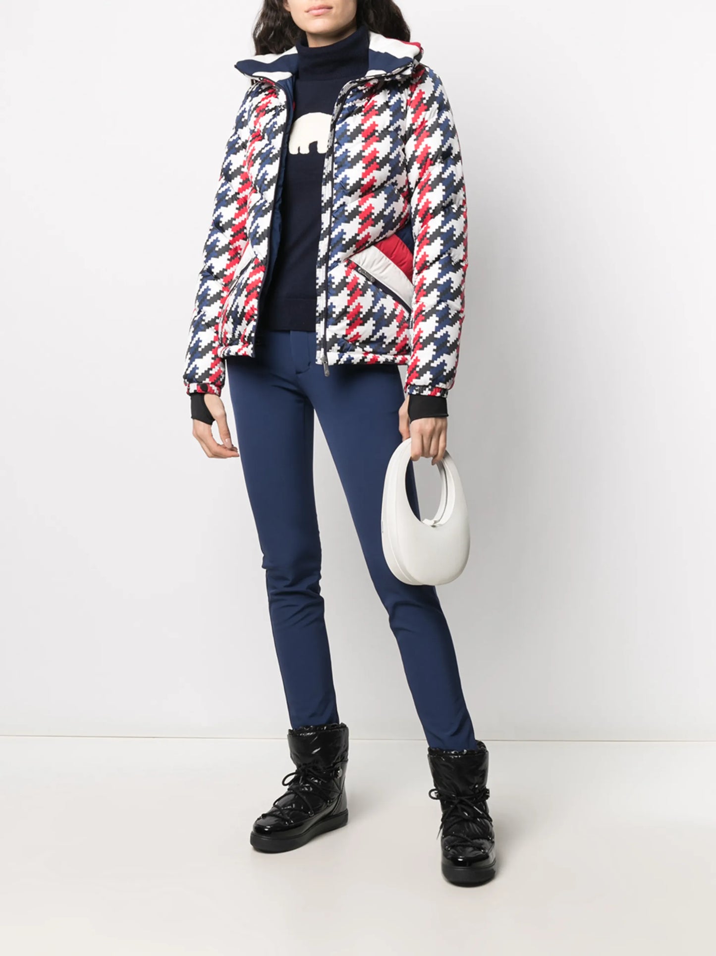 Apres Duvet houndstooth puffer jacket