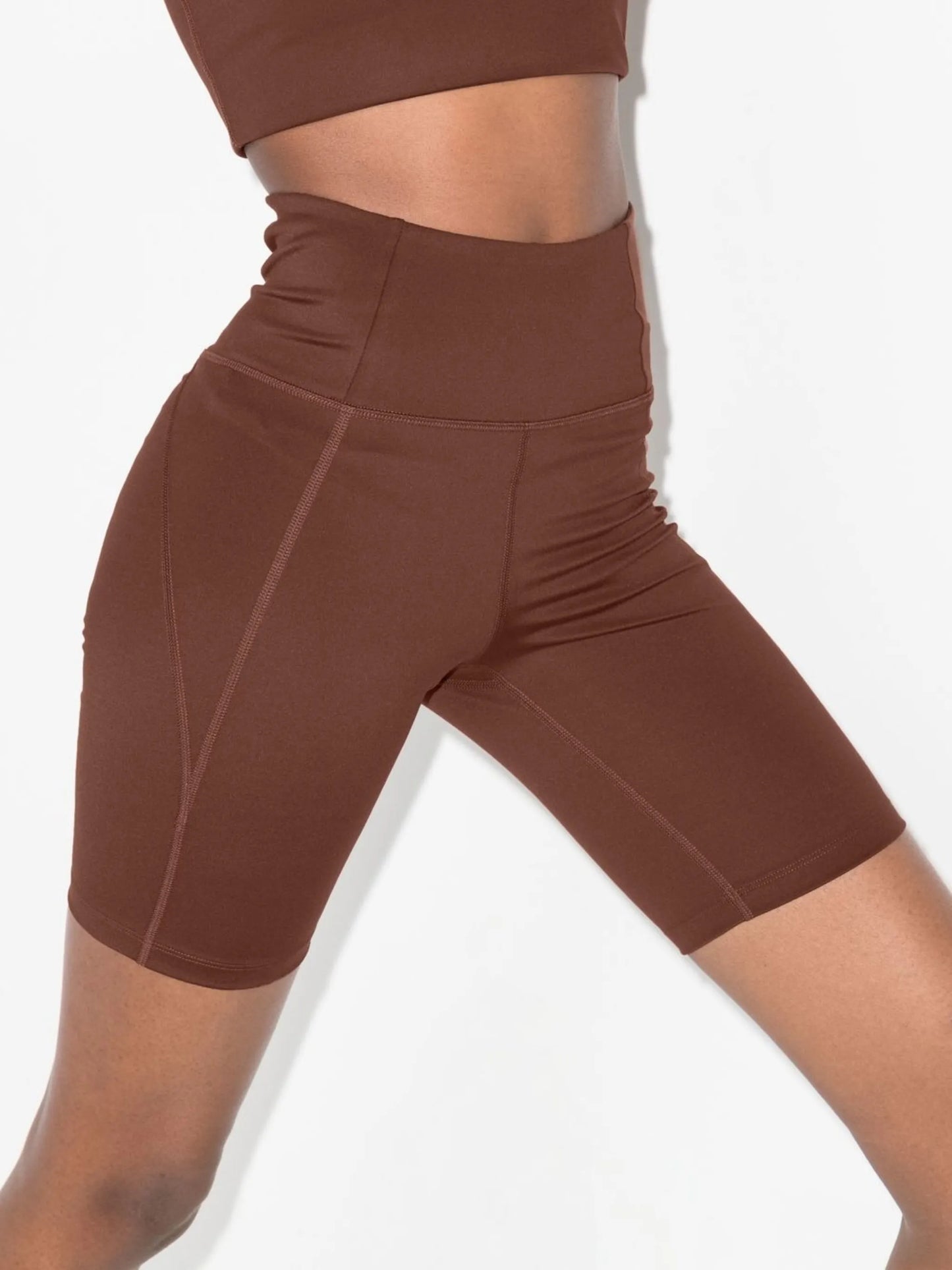 Plum high-rise cycling shorts