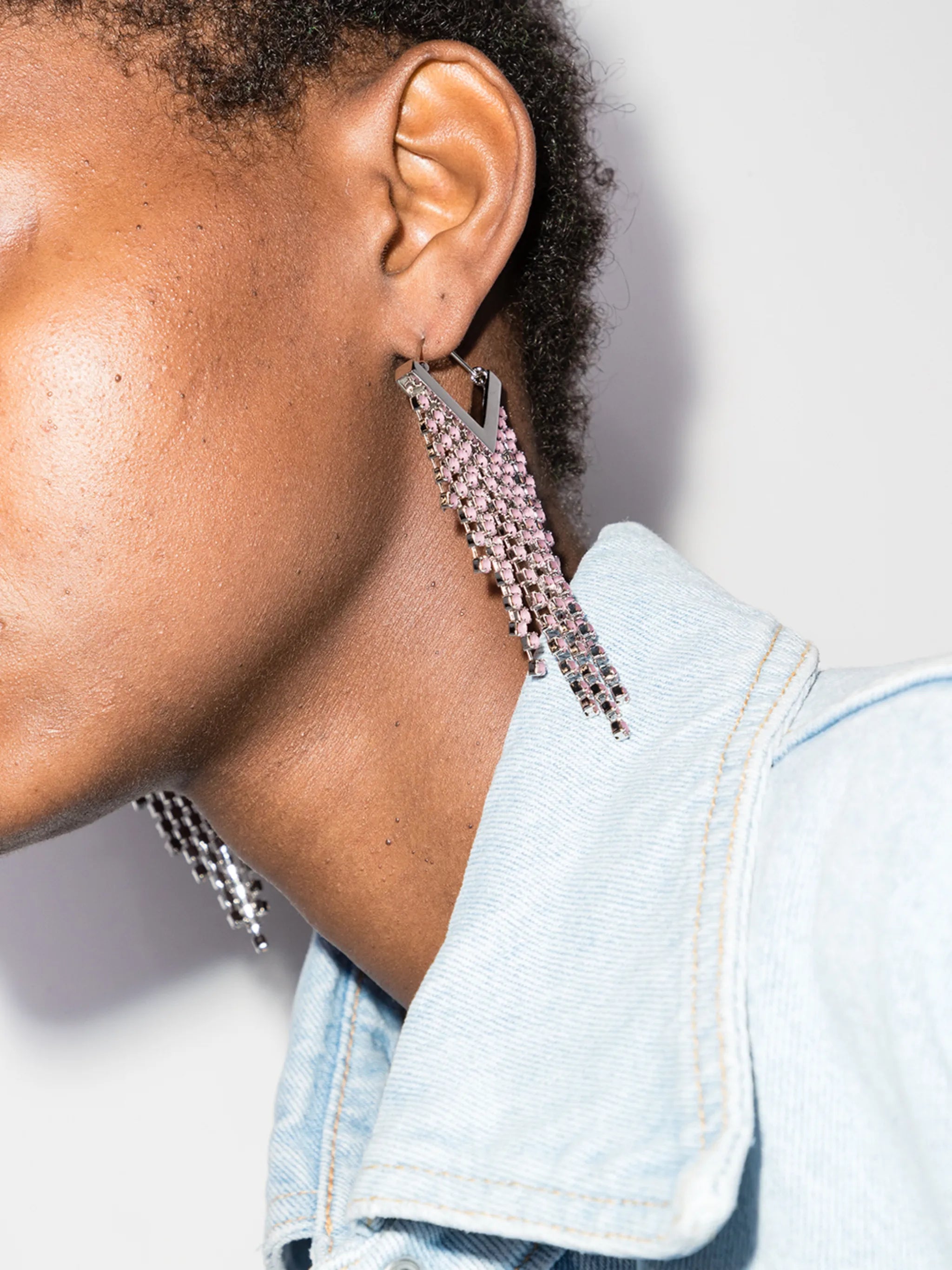crystal-embellished drop earrings