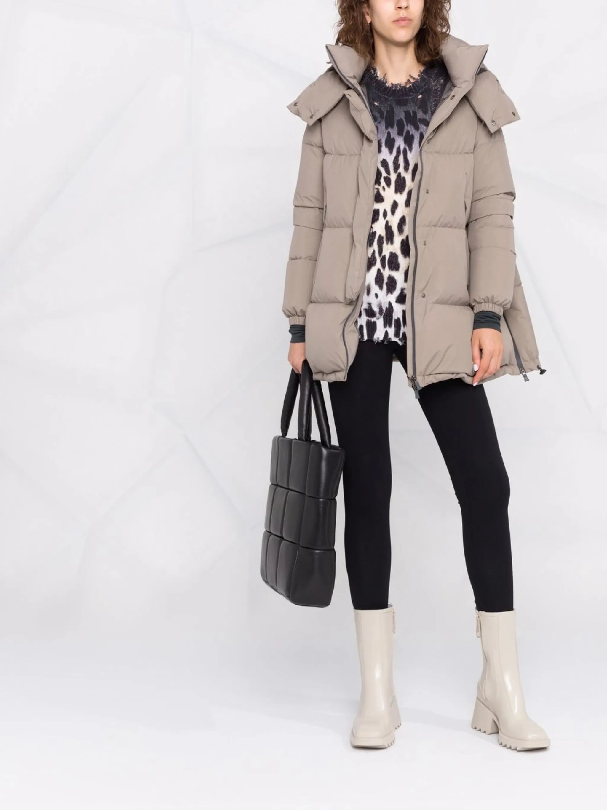 hooded padded down coat
