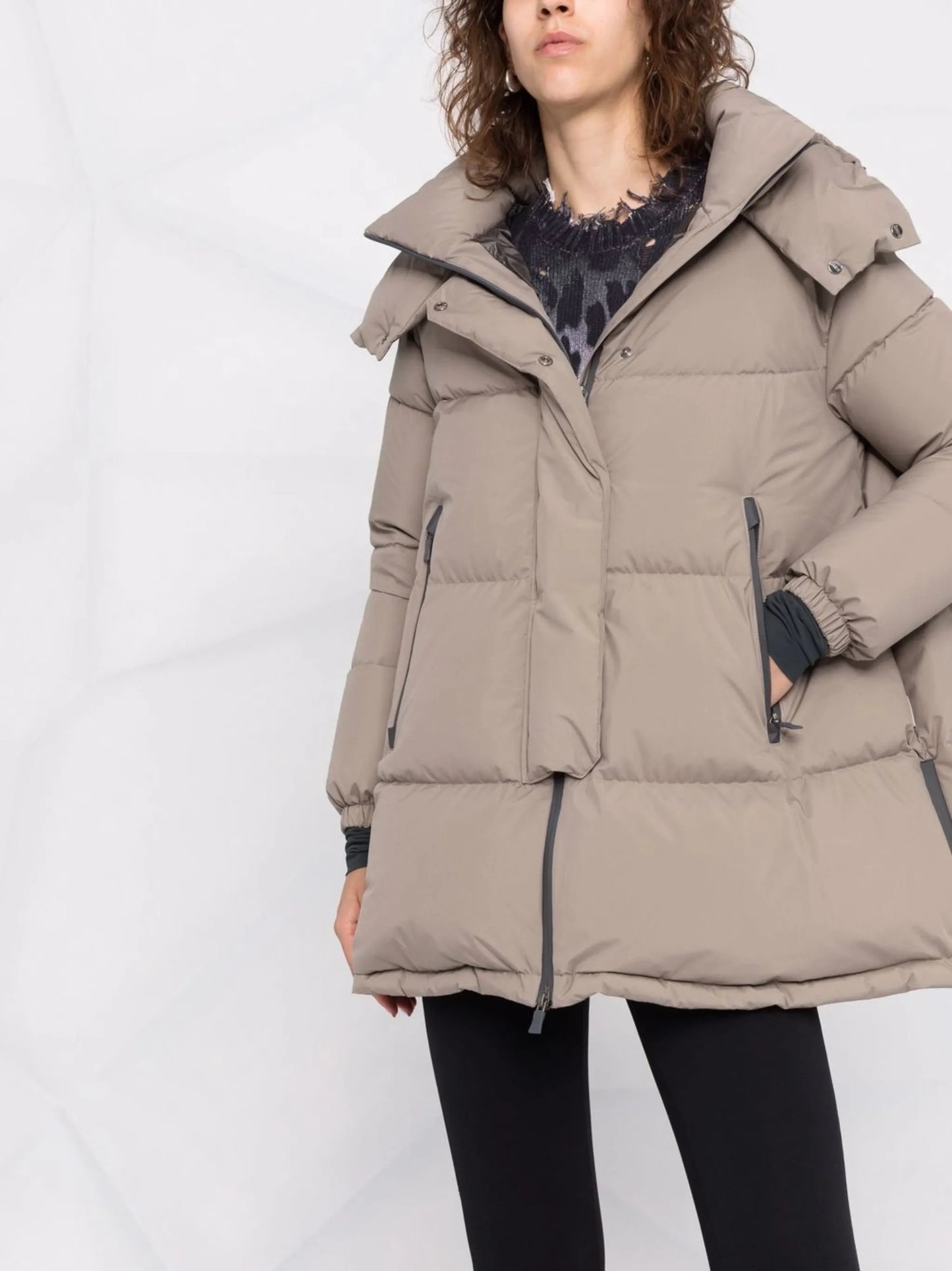hooded padded down coat