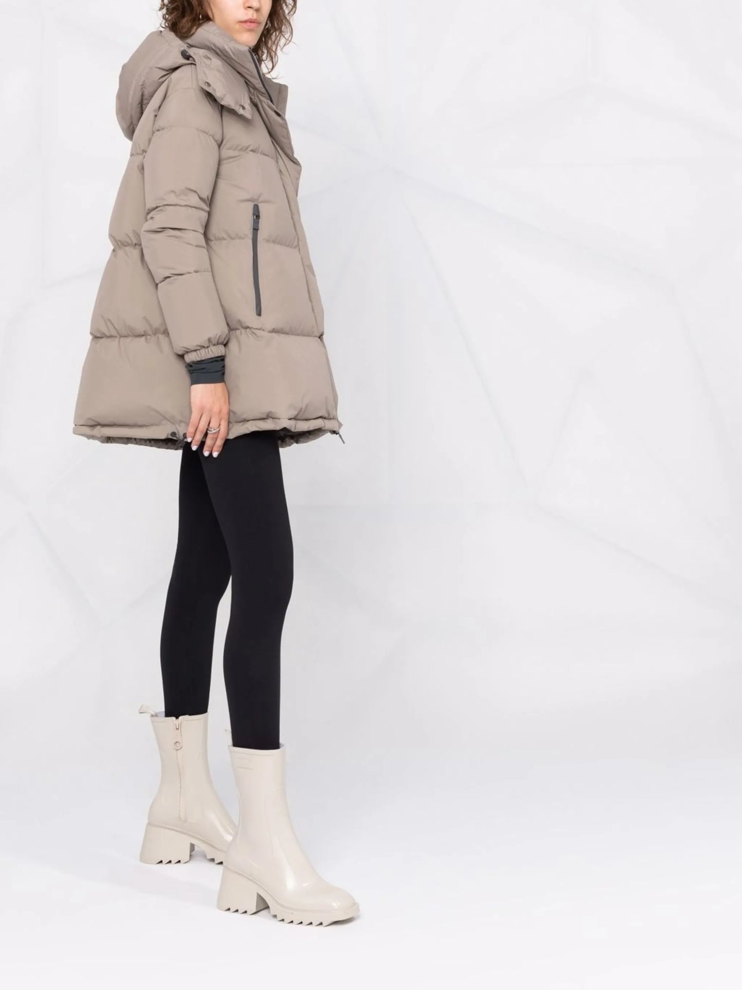 hooded padded down coat