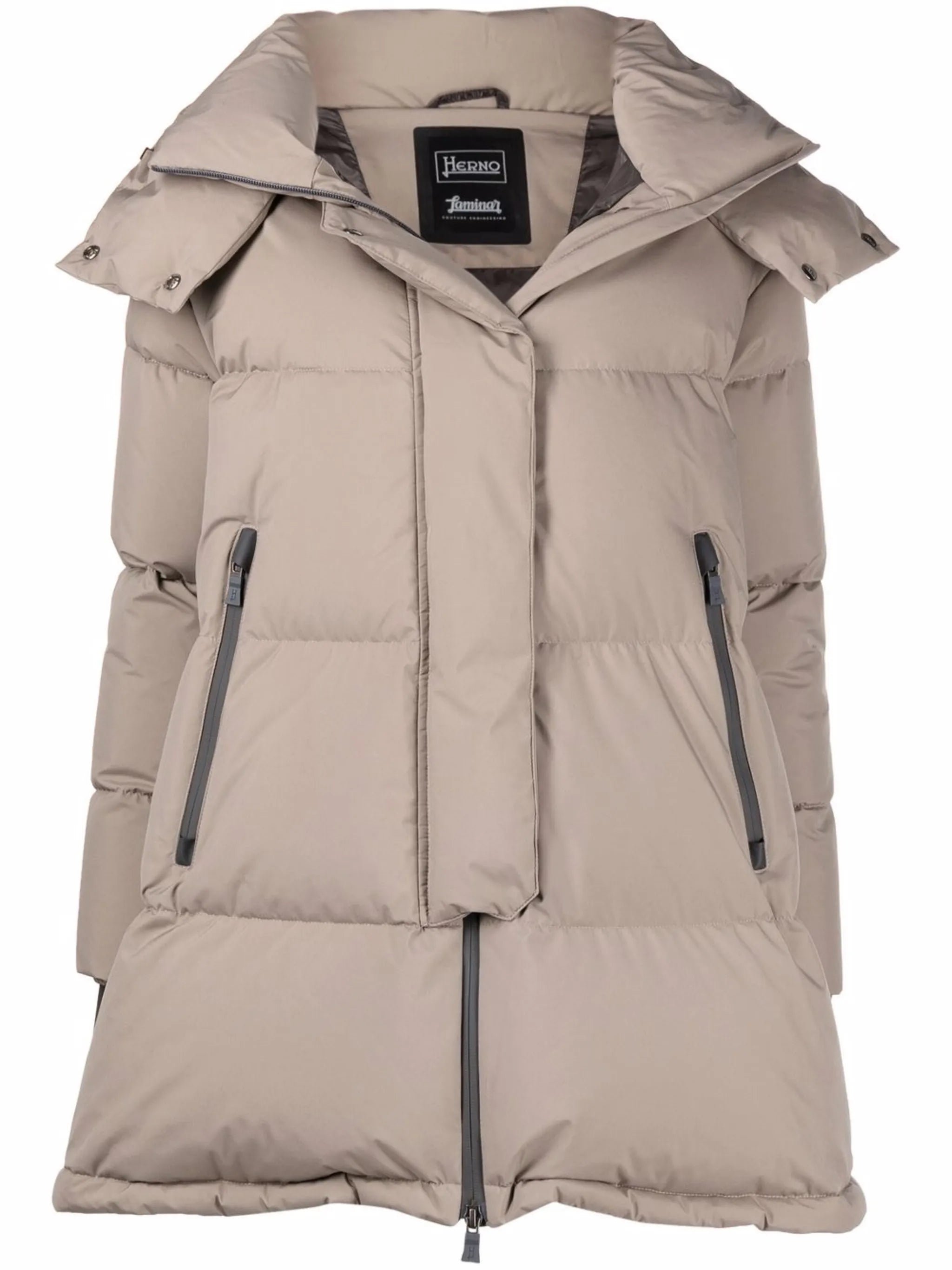 hooded padded down coat