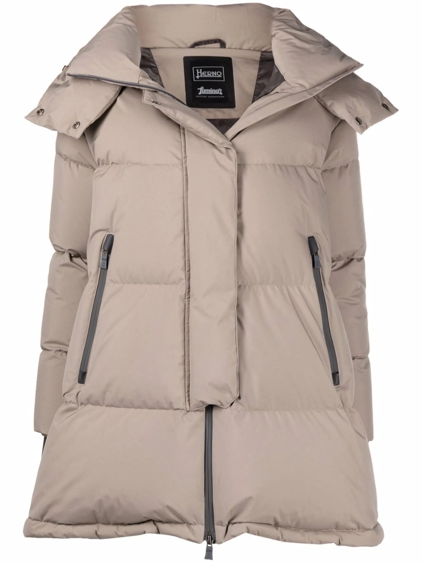 hooded padded down coat