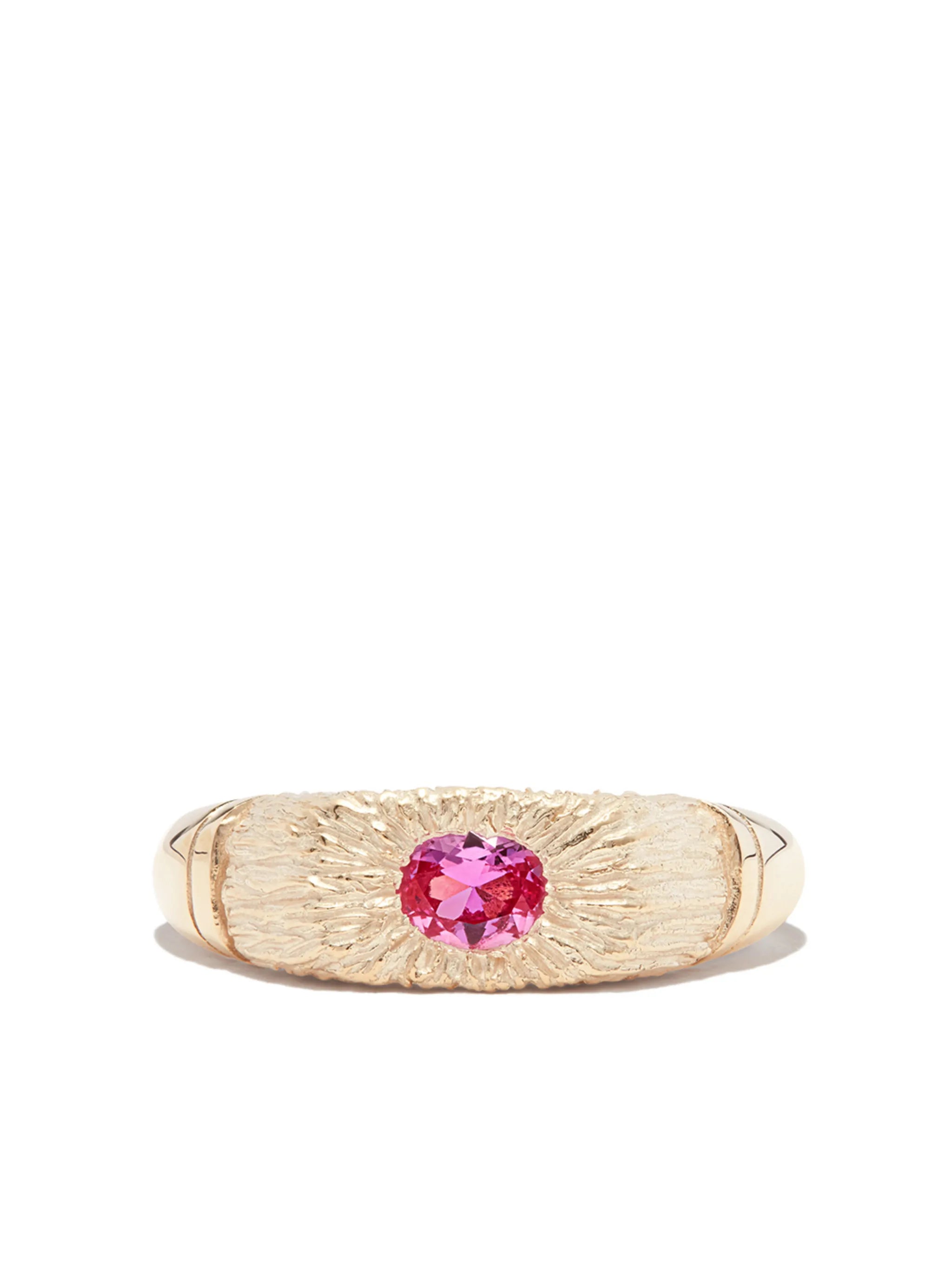 9kt yellow gold Hand Me Down sapphire signet ring