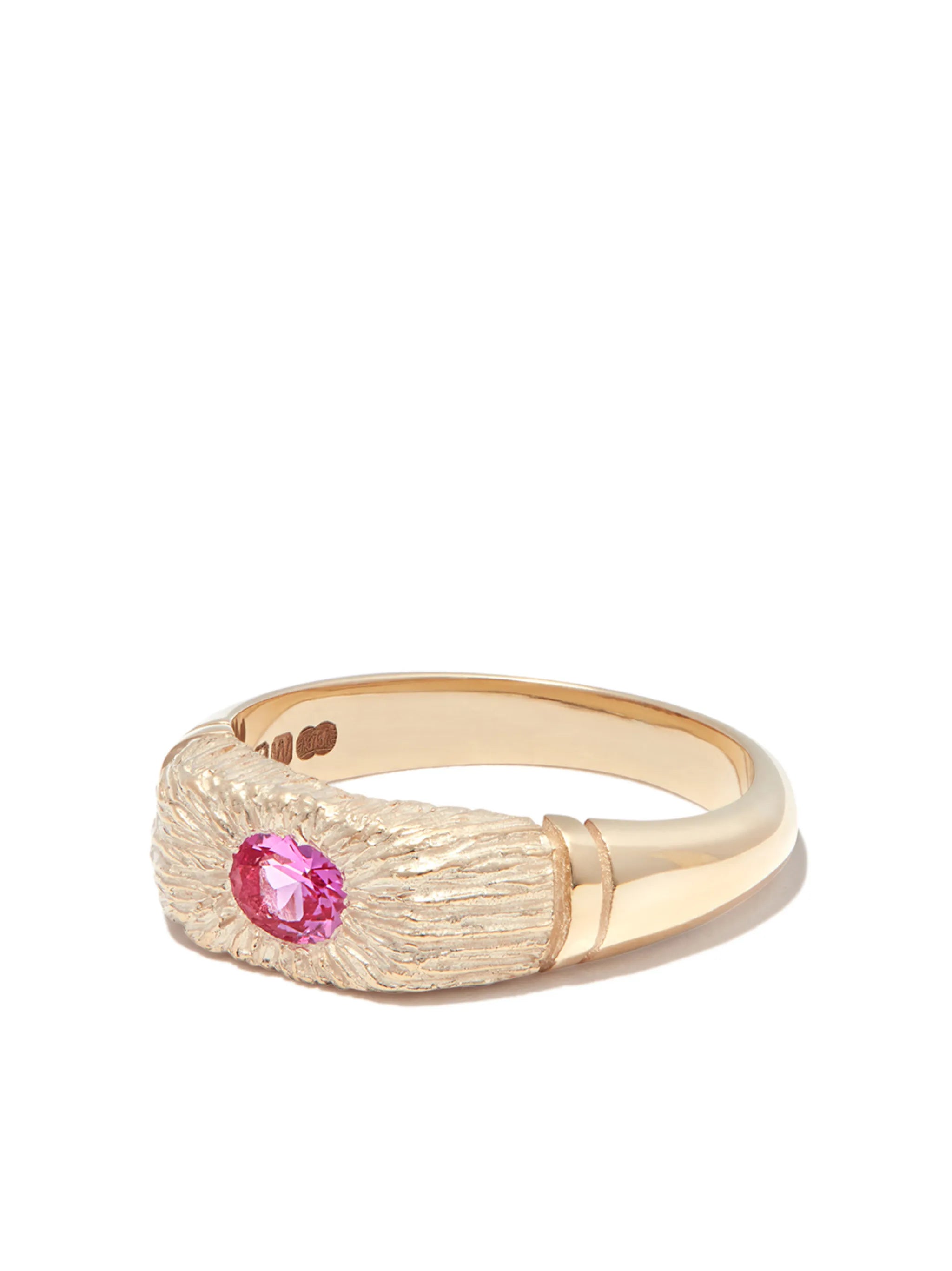 9kt yellow gold Hand Me Down sapphire signet ring