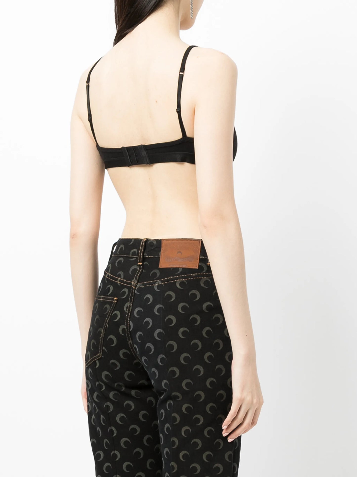 crescent moon-print sports bra