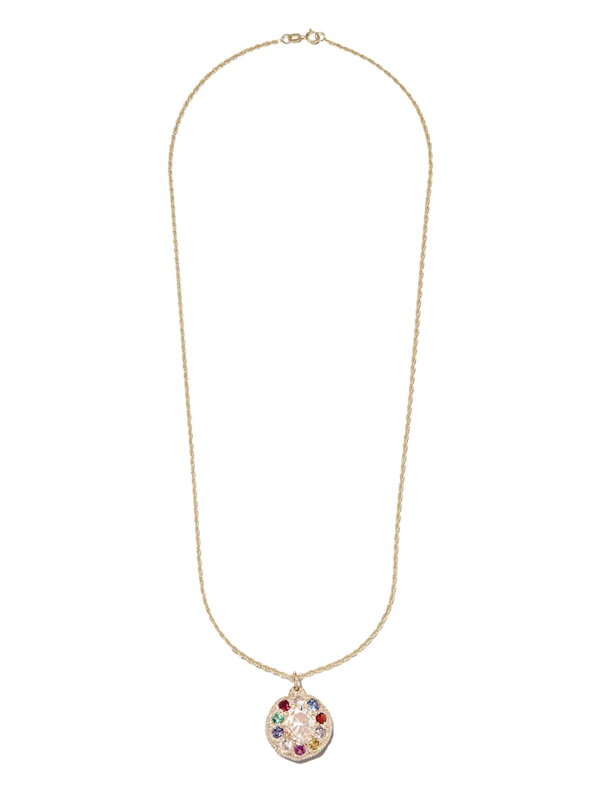 9kt yellow gold sapphire necklace