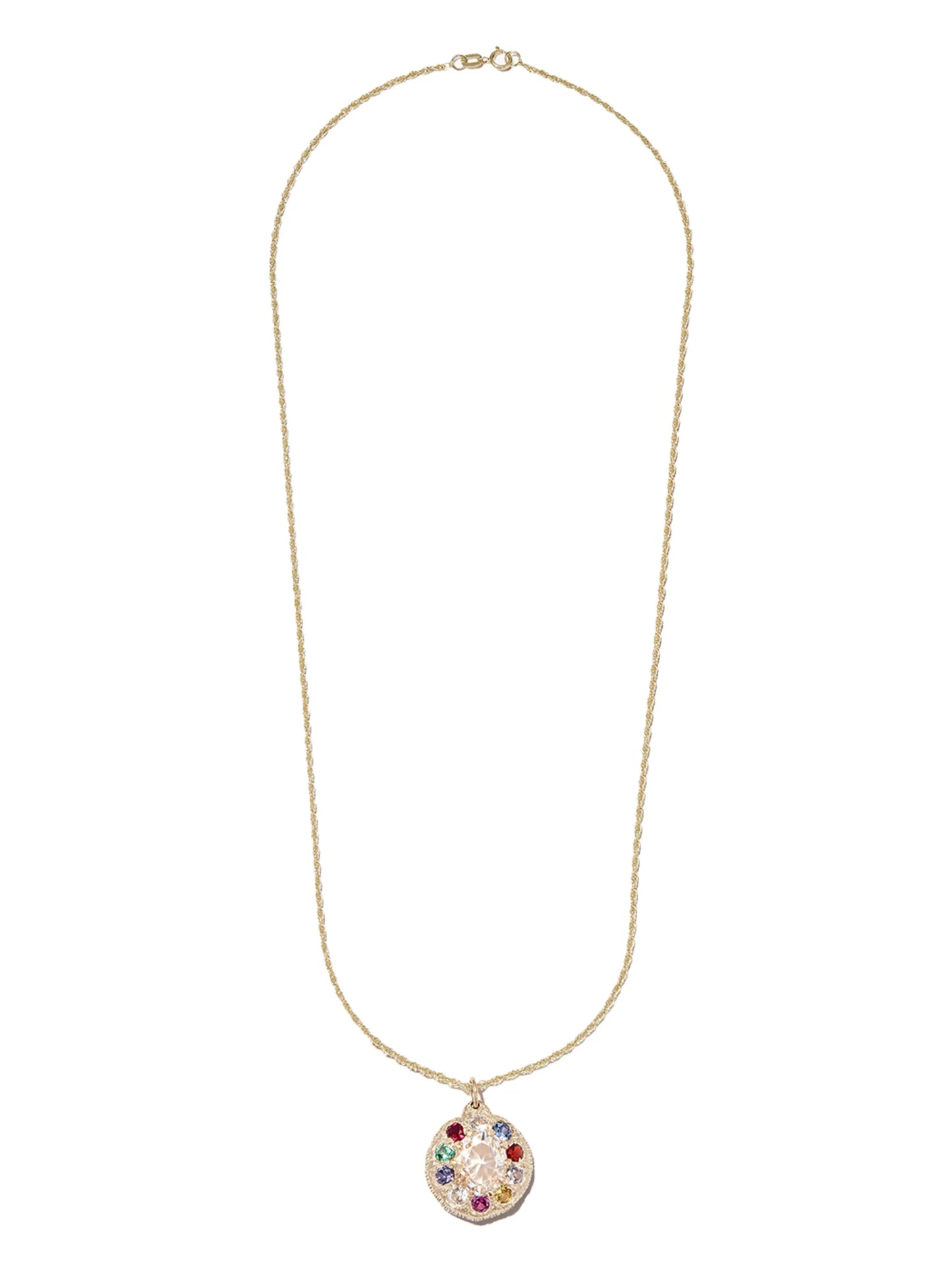 9kt yellow gold sapphire necklace