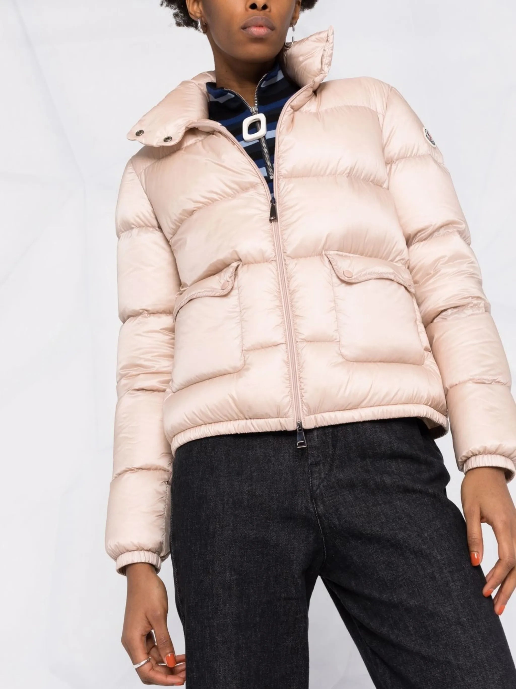 logo-patch padded down jacket