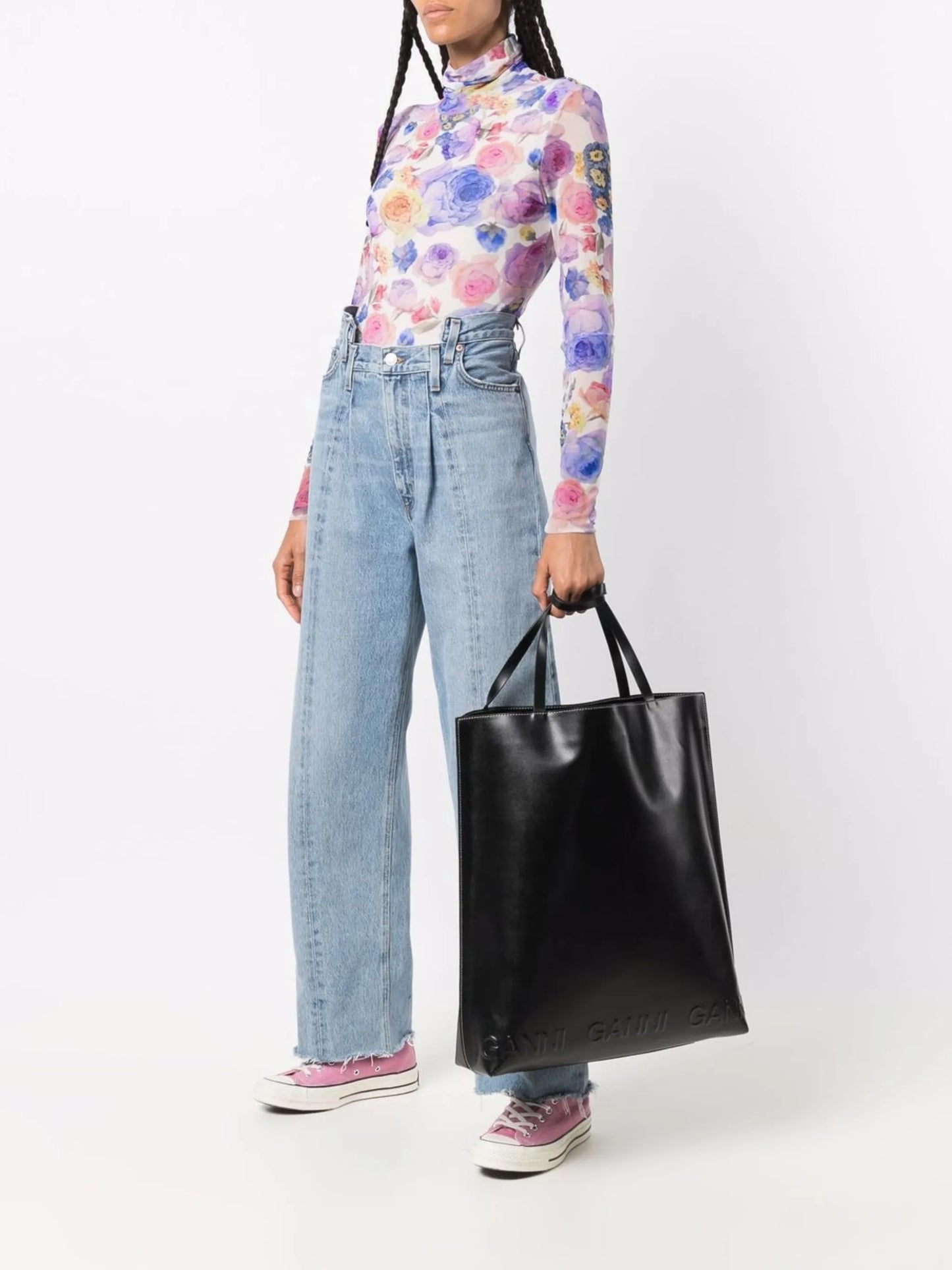 embossed-logo tote bag