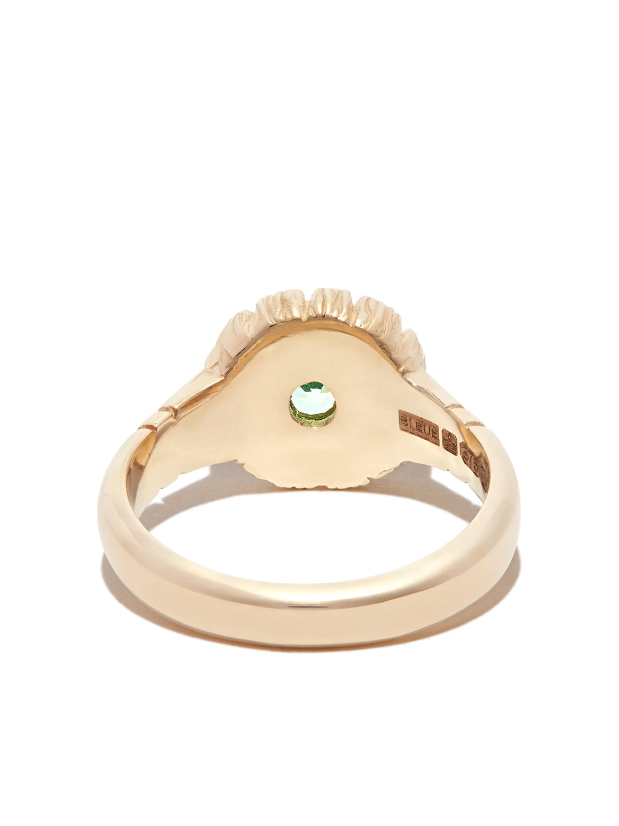 9kt yellow gold sapphire signet ring