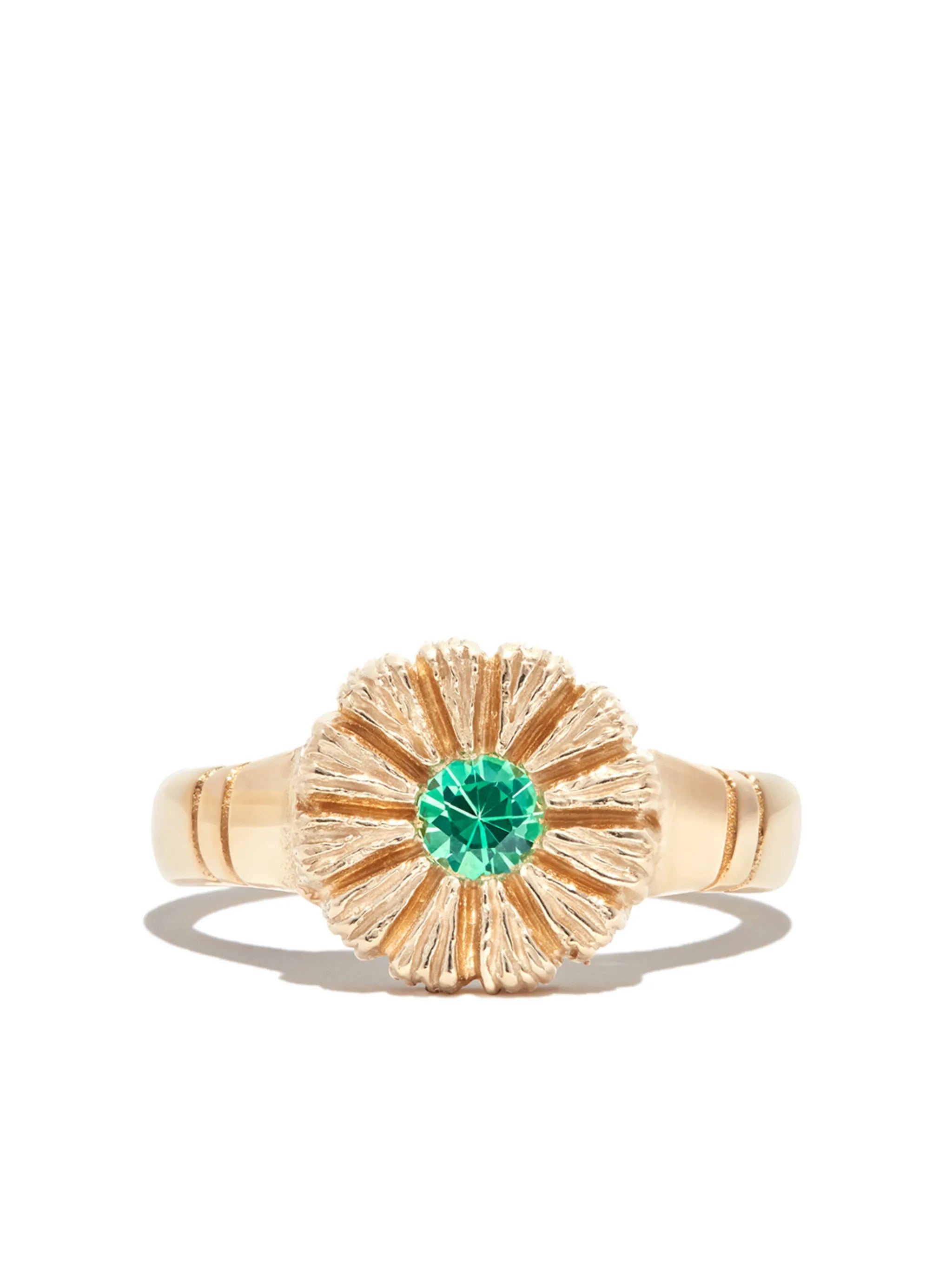 9kt yellow gold sapphire signet ring