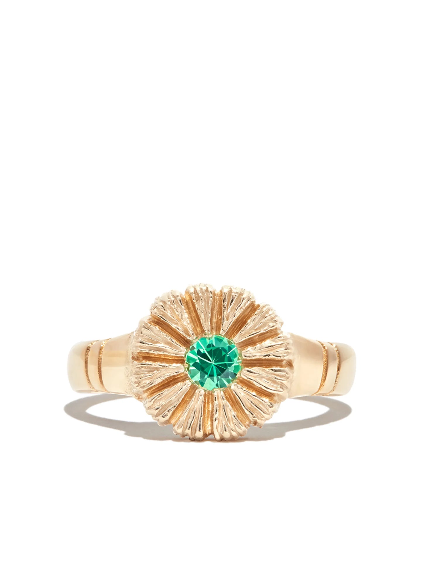 9kt yellow gold sapphire signet ring