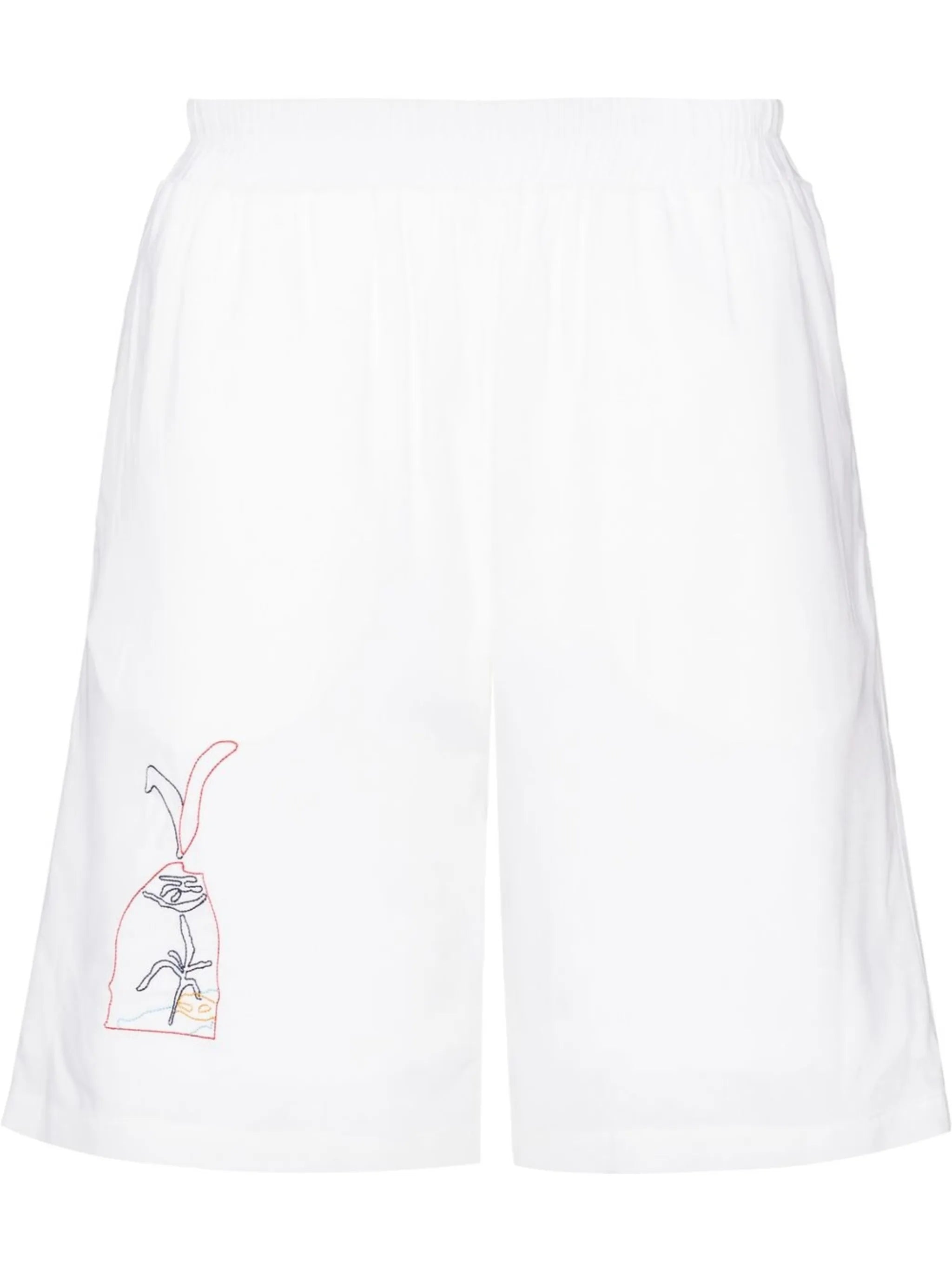 embroidered track shorts