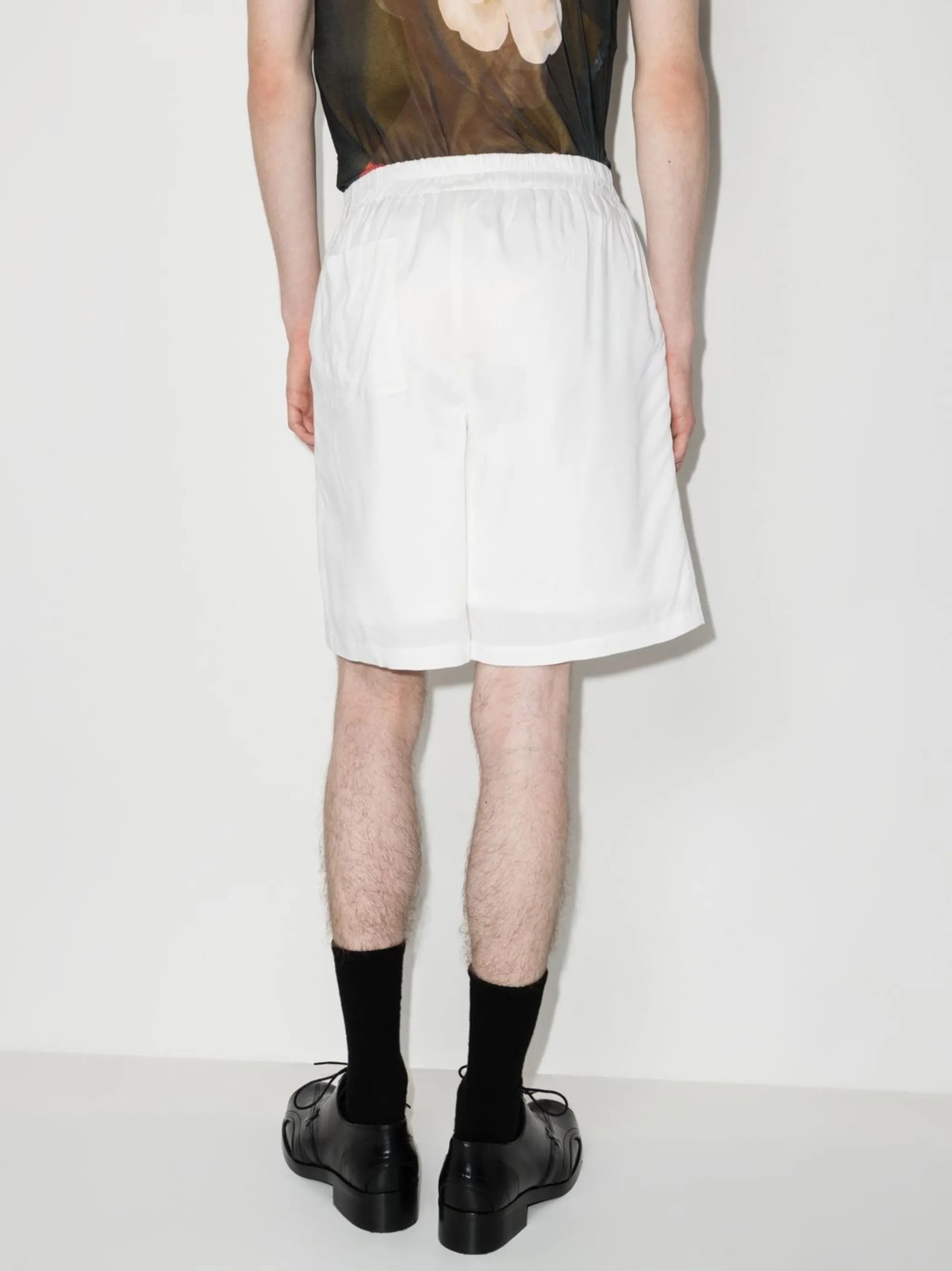 embroidered track shorts