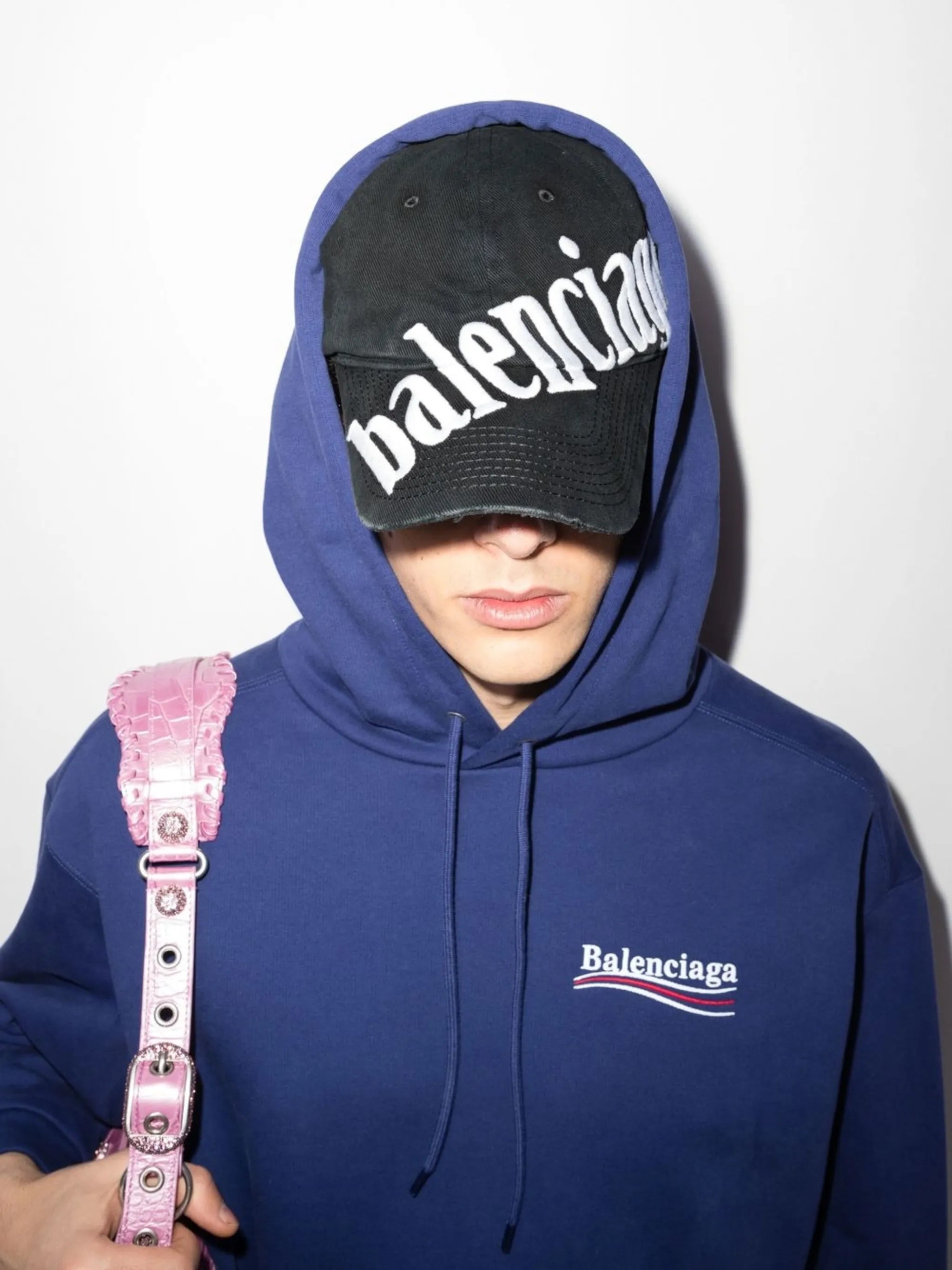 Diagonal embroidered baseball cap