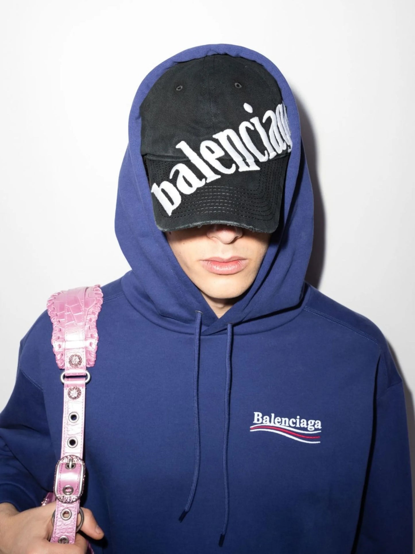 Diagonal embroidered baseball cap