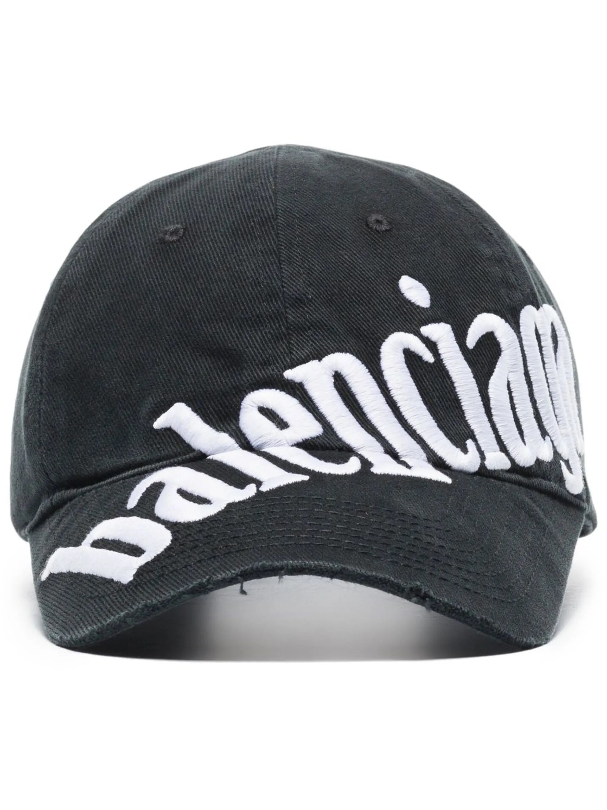 Diagonal embroidered baseball cap