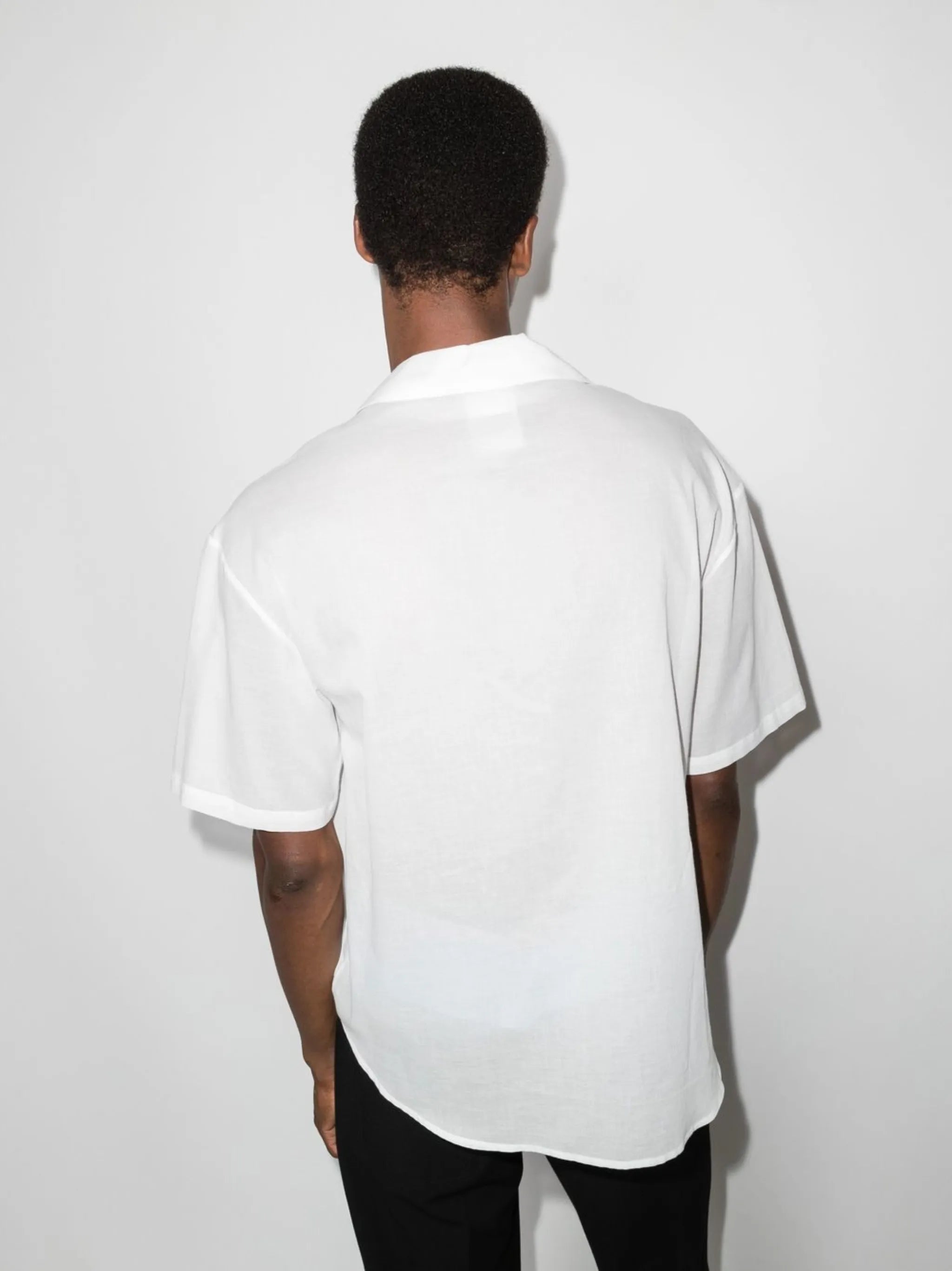 embroidered motif short-sleeved shirt