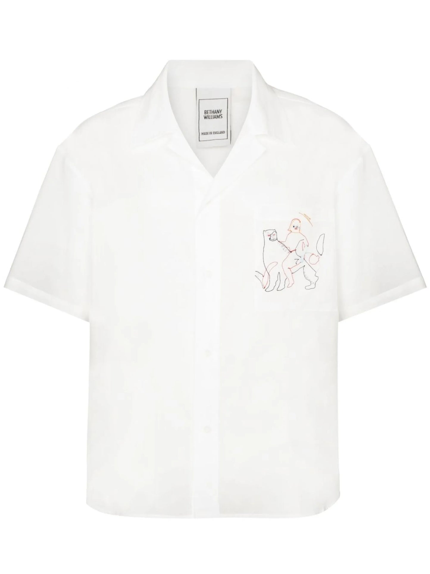 embroidered motif short-sleeved shirt