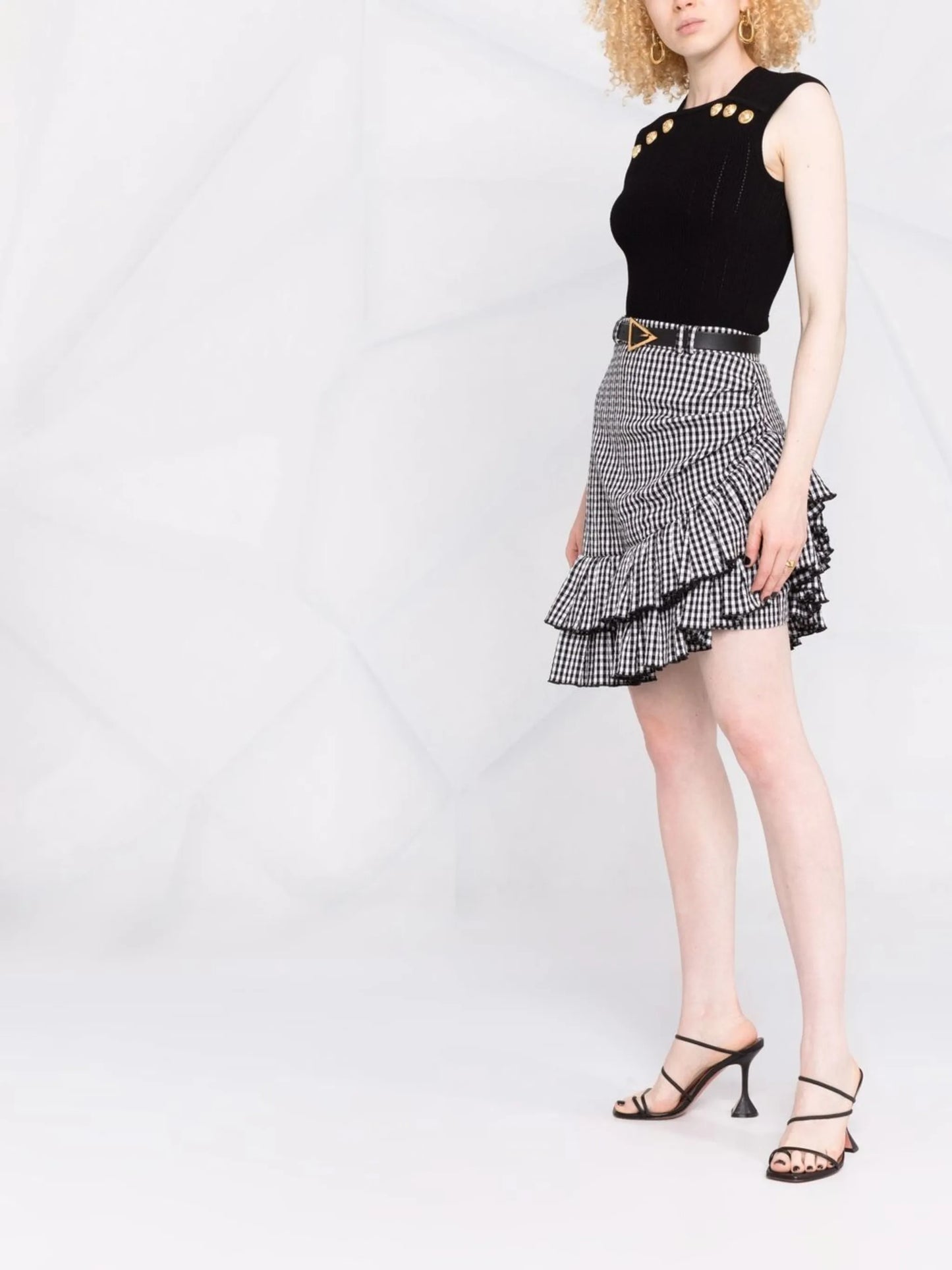 button-embellished knitted top
