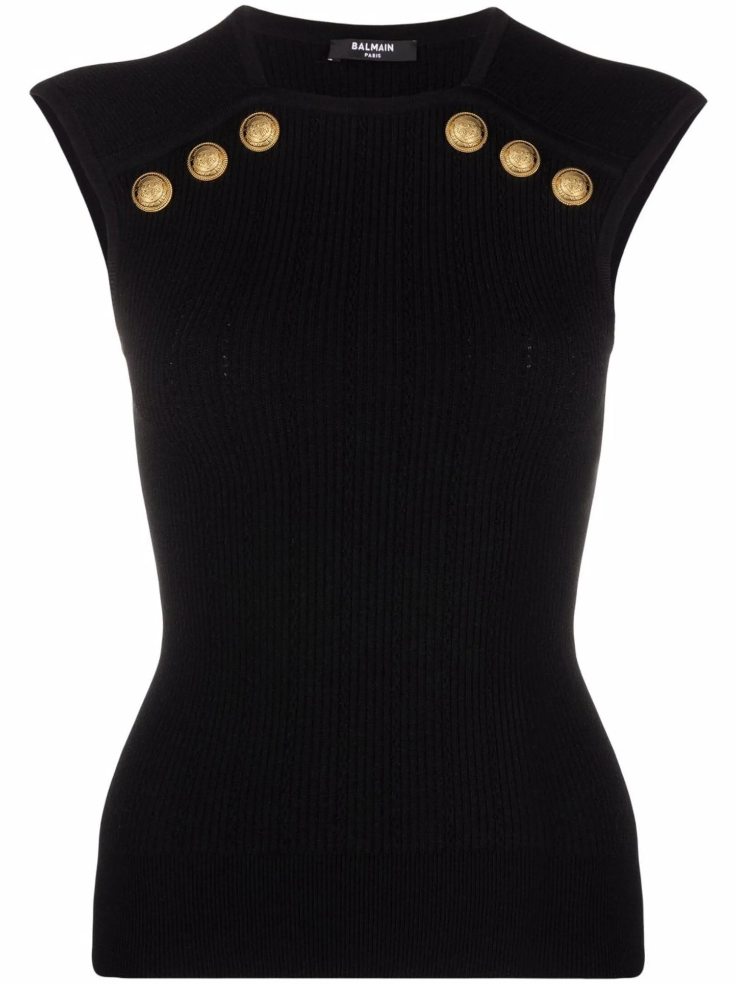 button-embellished knitted top