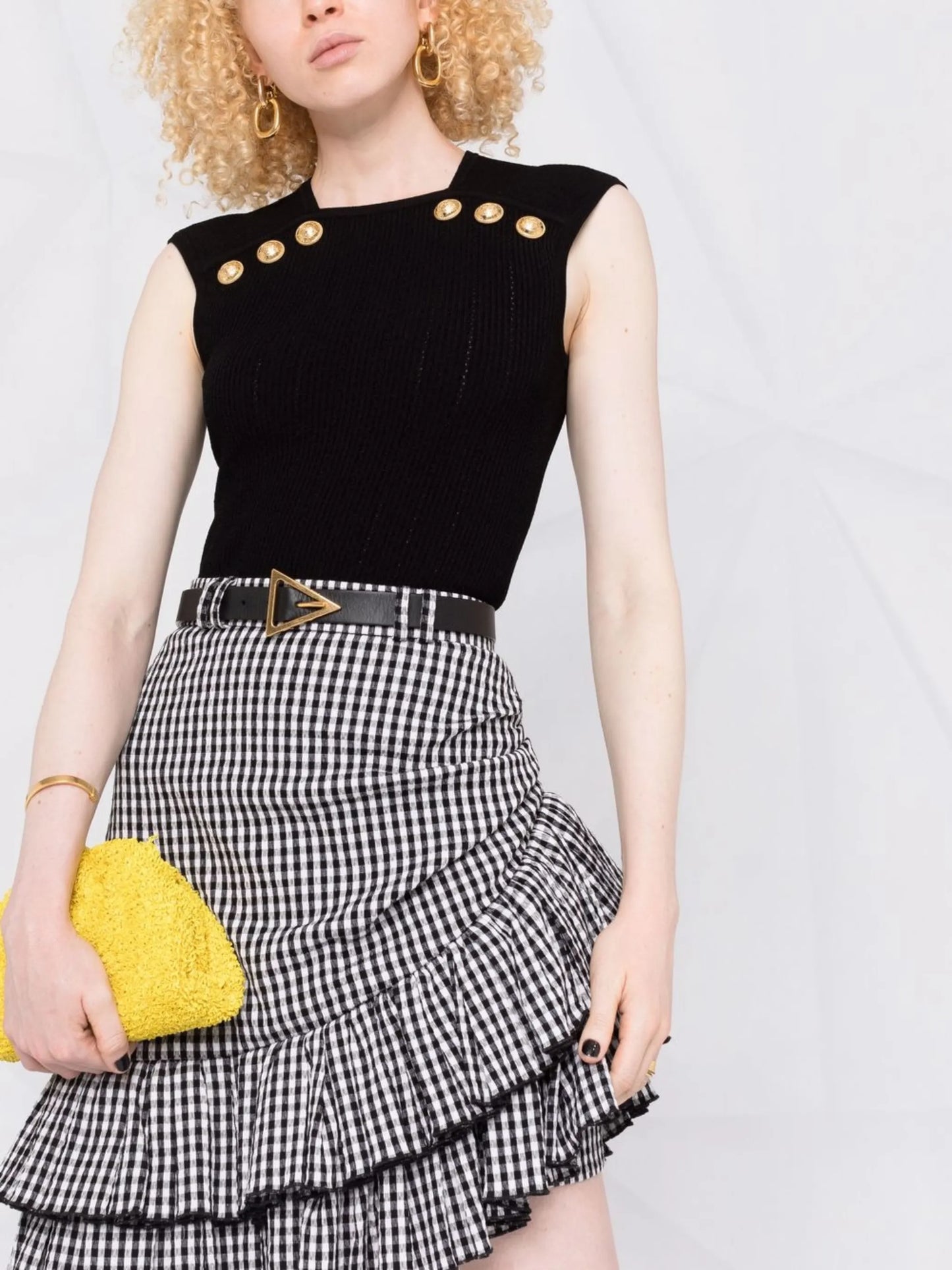 button-embellished knitted top