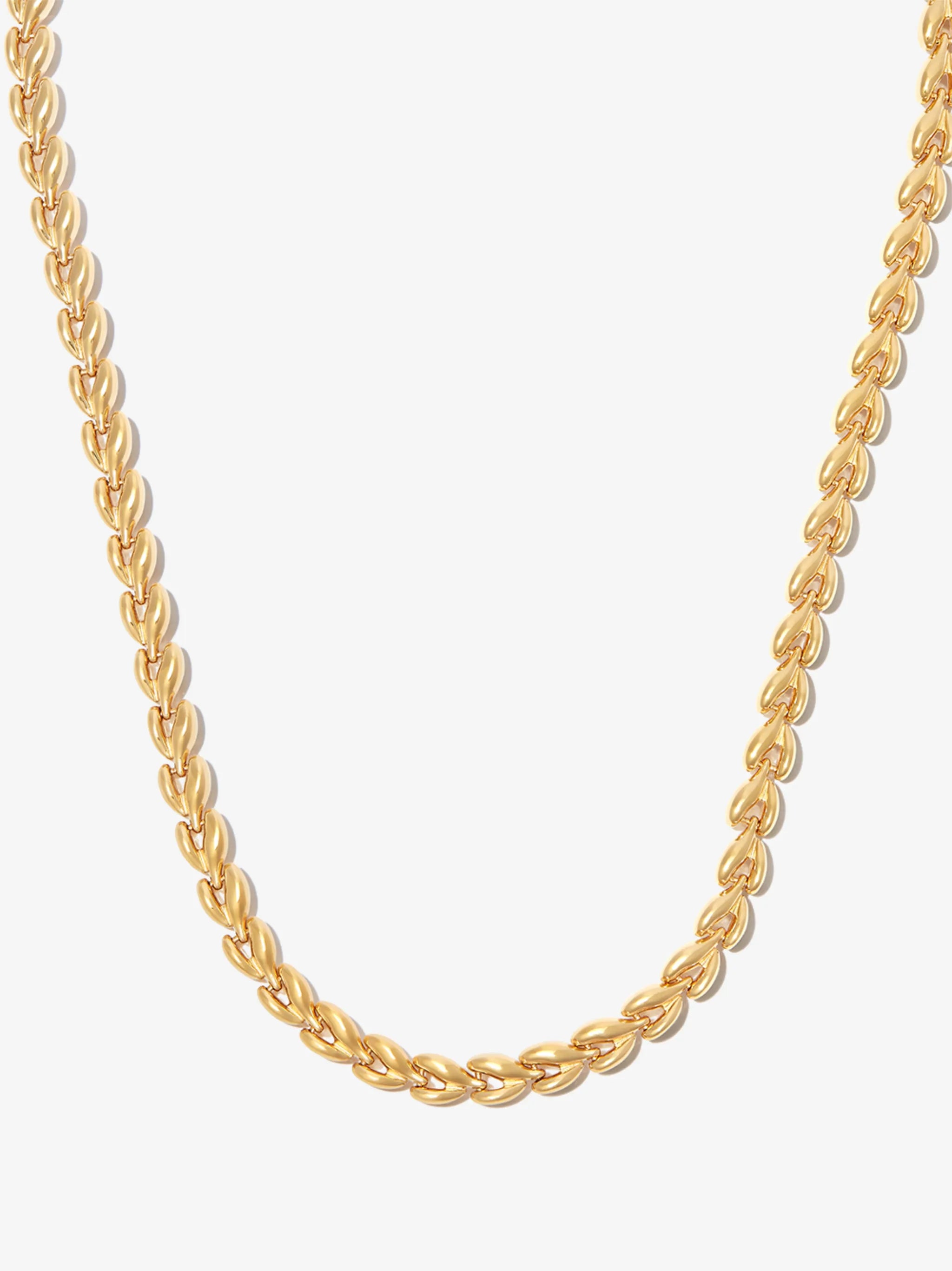 gold vermeil-plated fishbone necklace