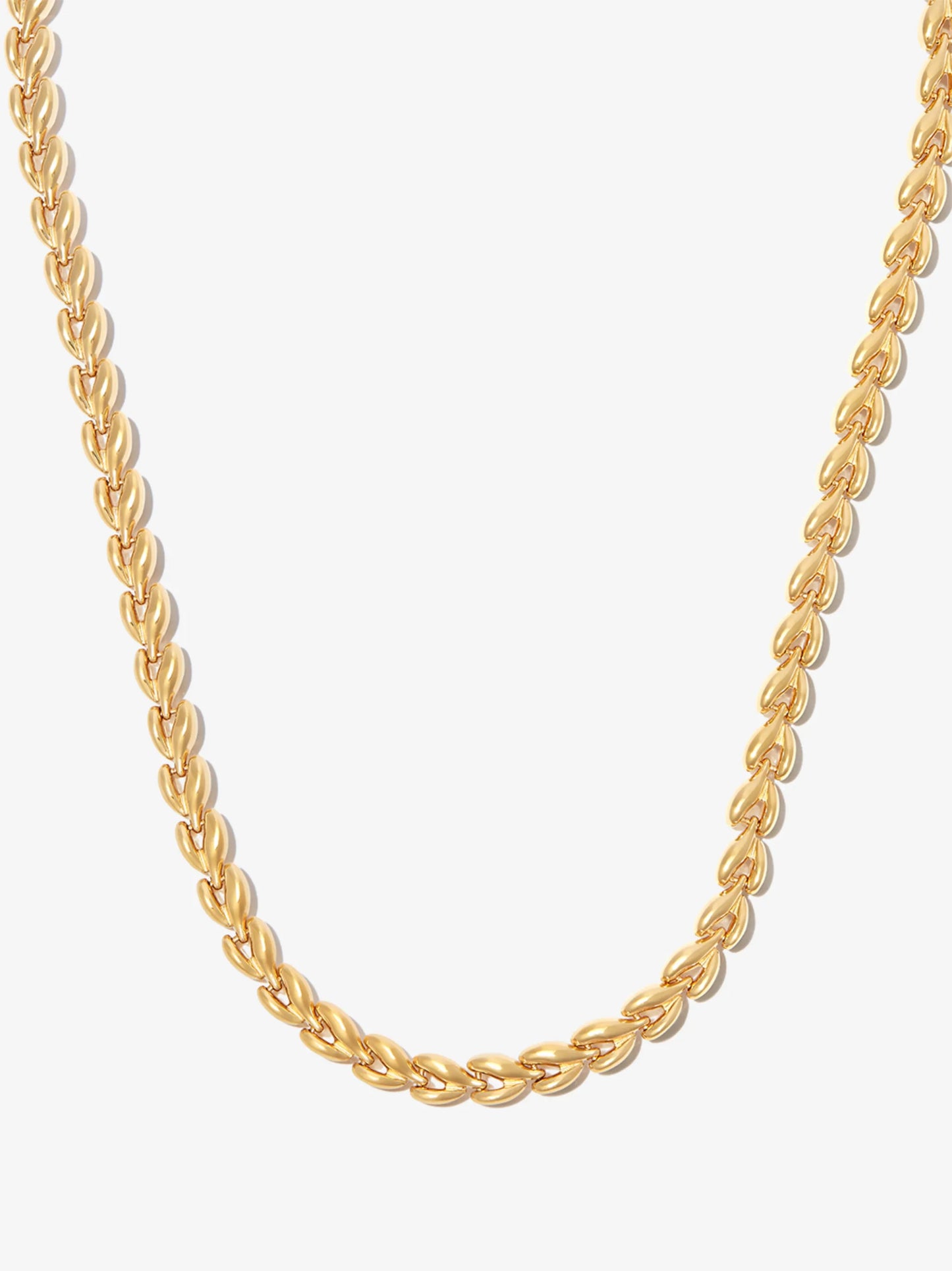 gold vermeil-plated fishbone necklace