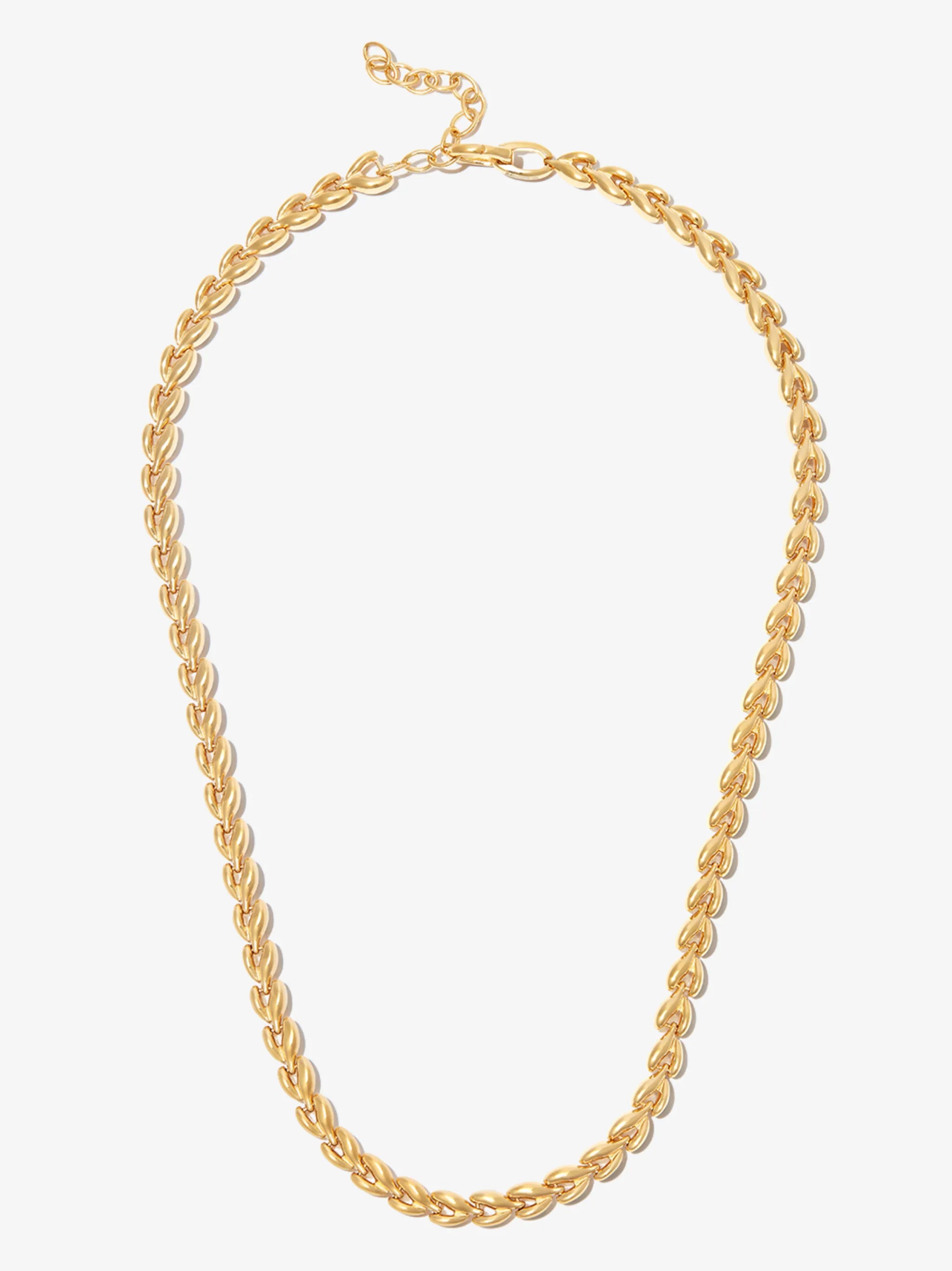 gold vermeil-plated fishbone necklace