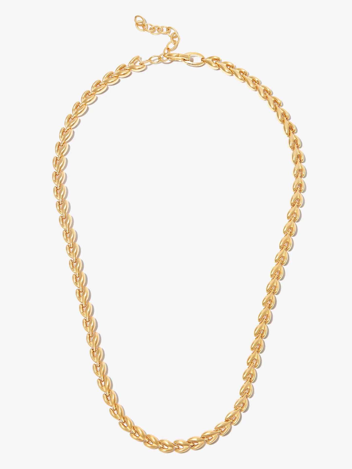 gold vermeil-plated fishbone necklace