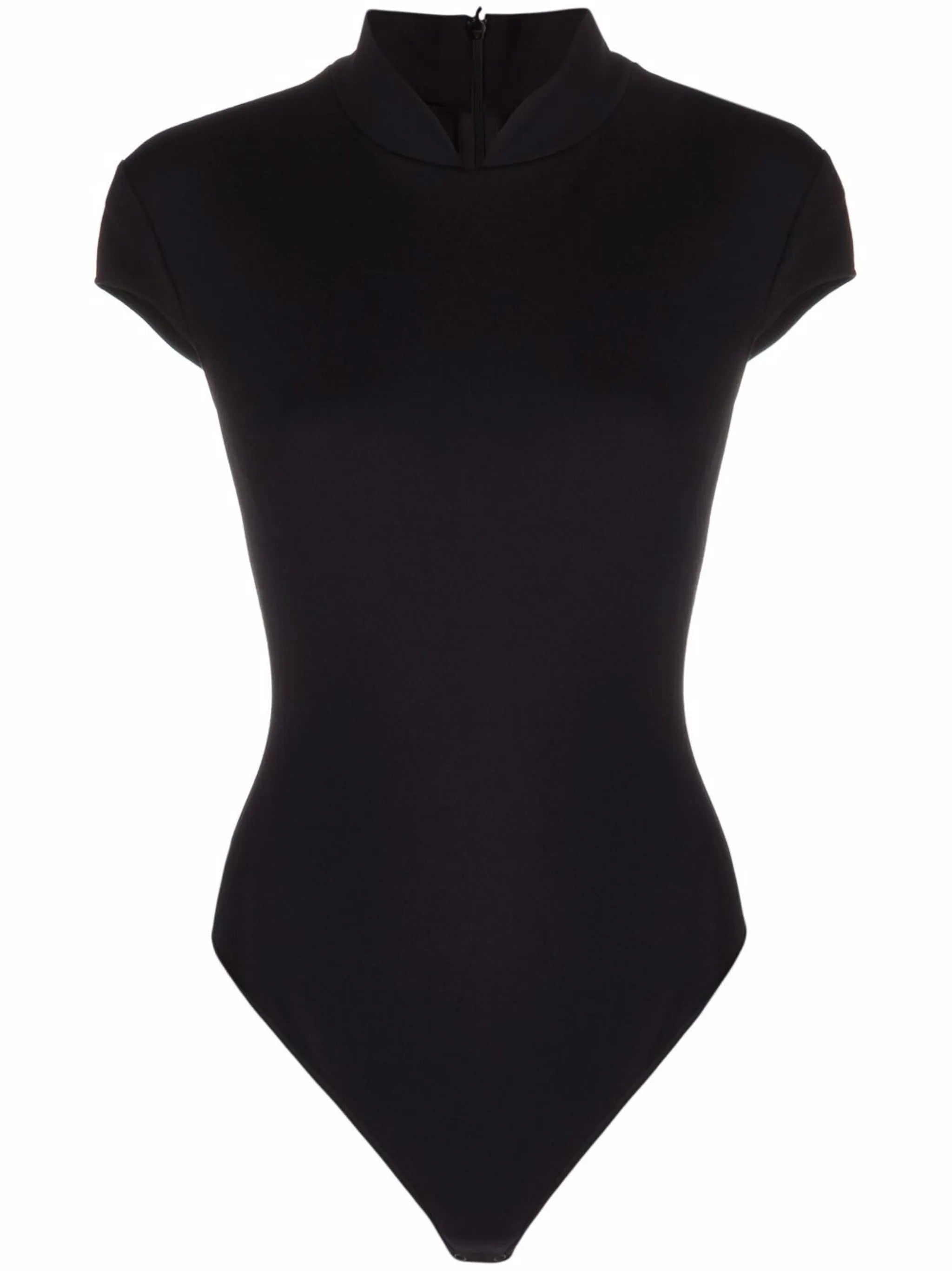 stand-up collar short-sleeved bodysuit