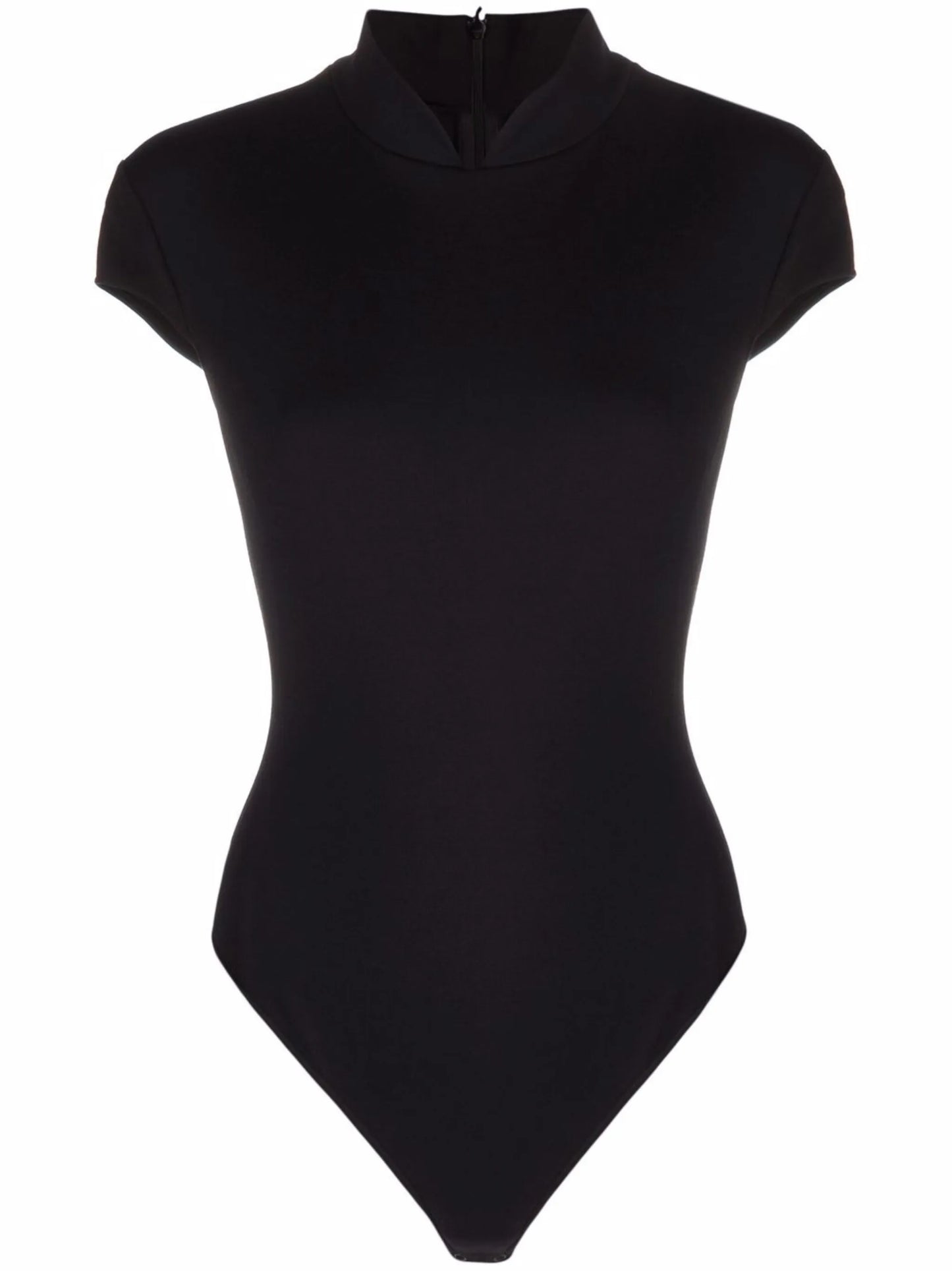 stand-up collar short-sleeved bodysuit