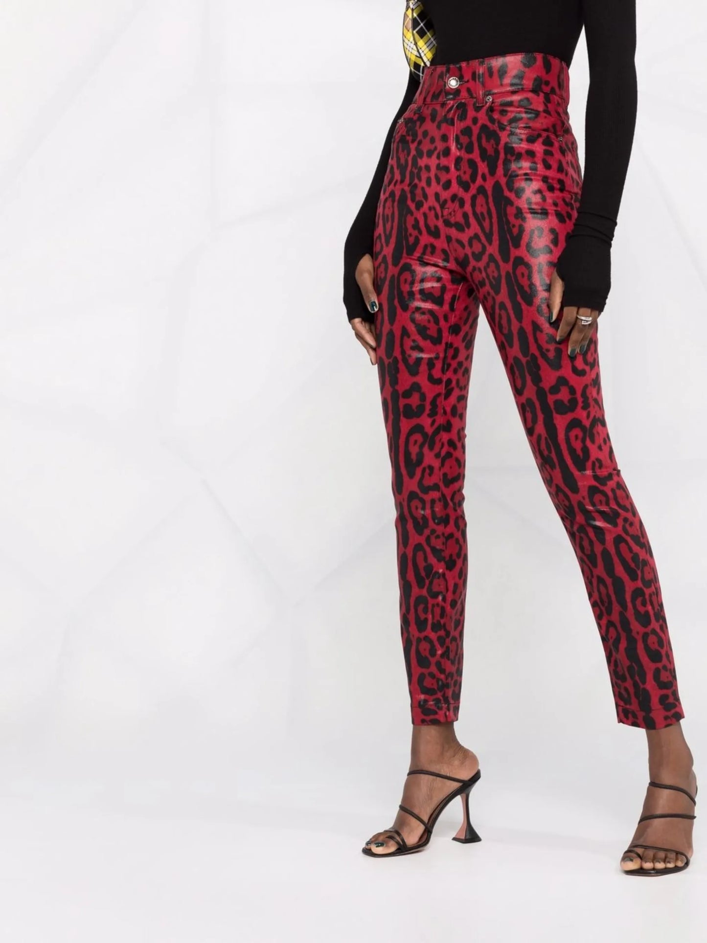 leopard print drill jeans