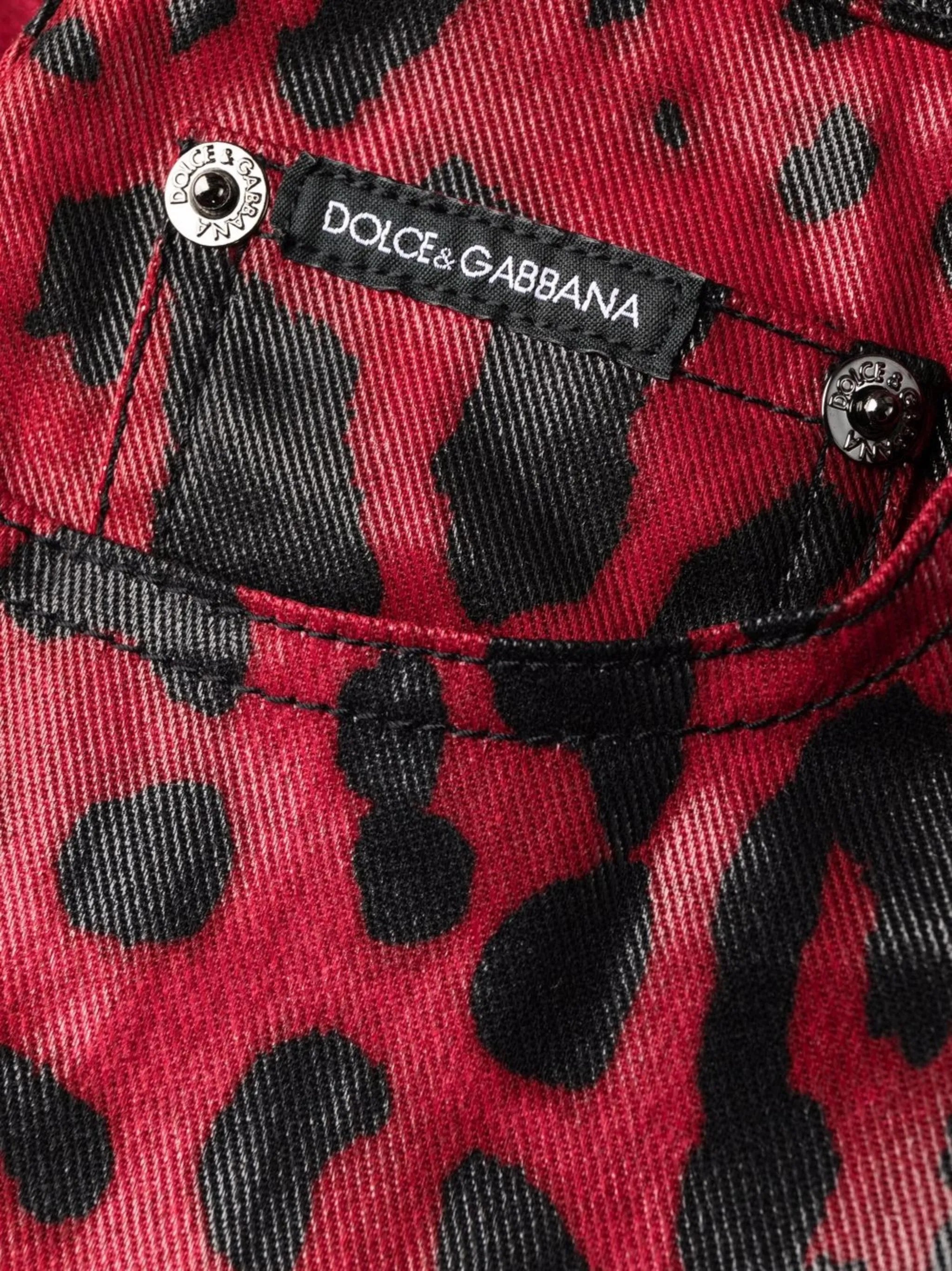 leopard print drill jeans