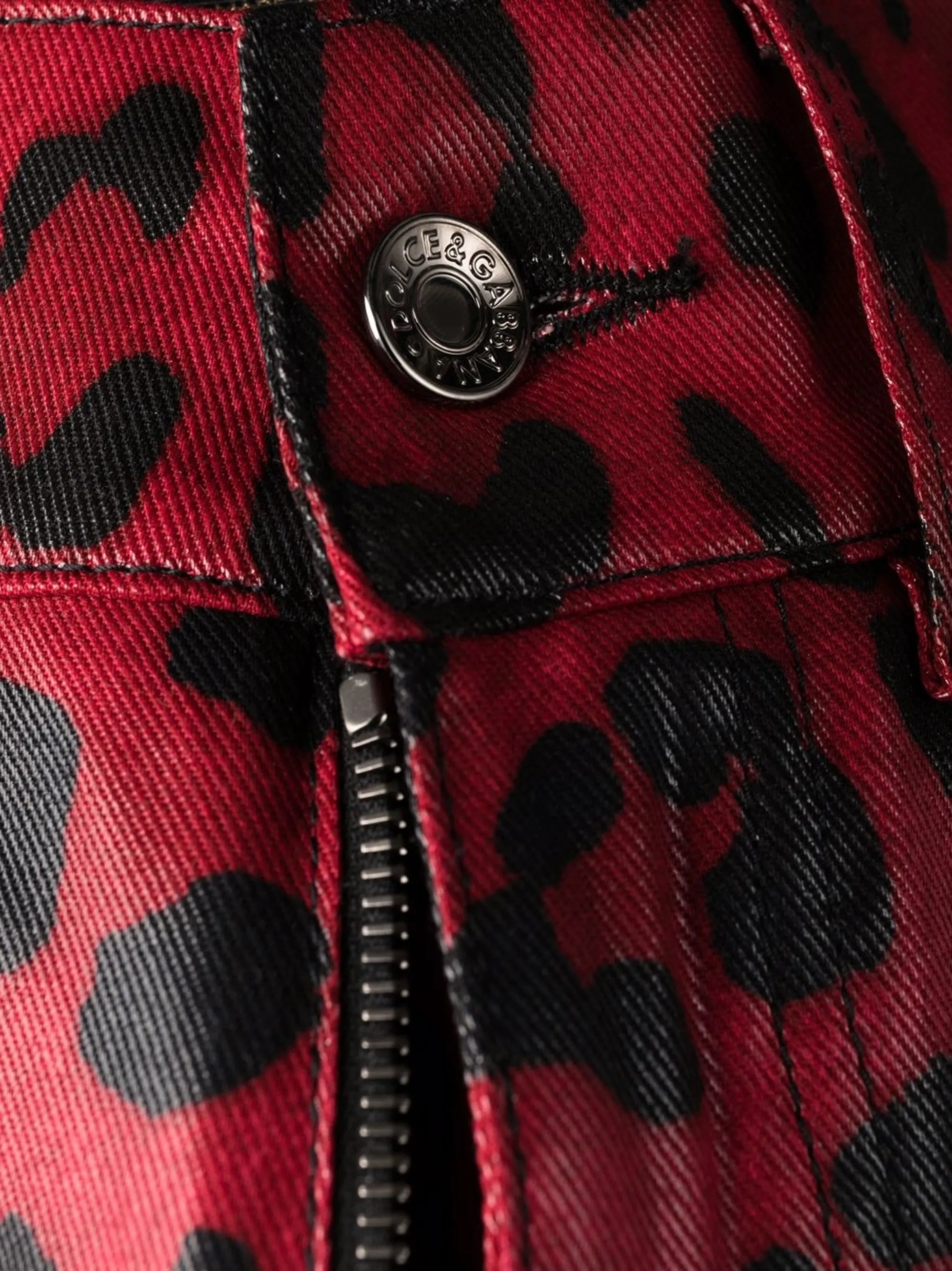 leopard print drill jeans