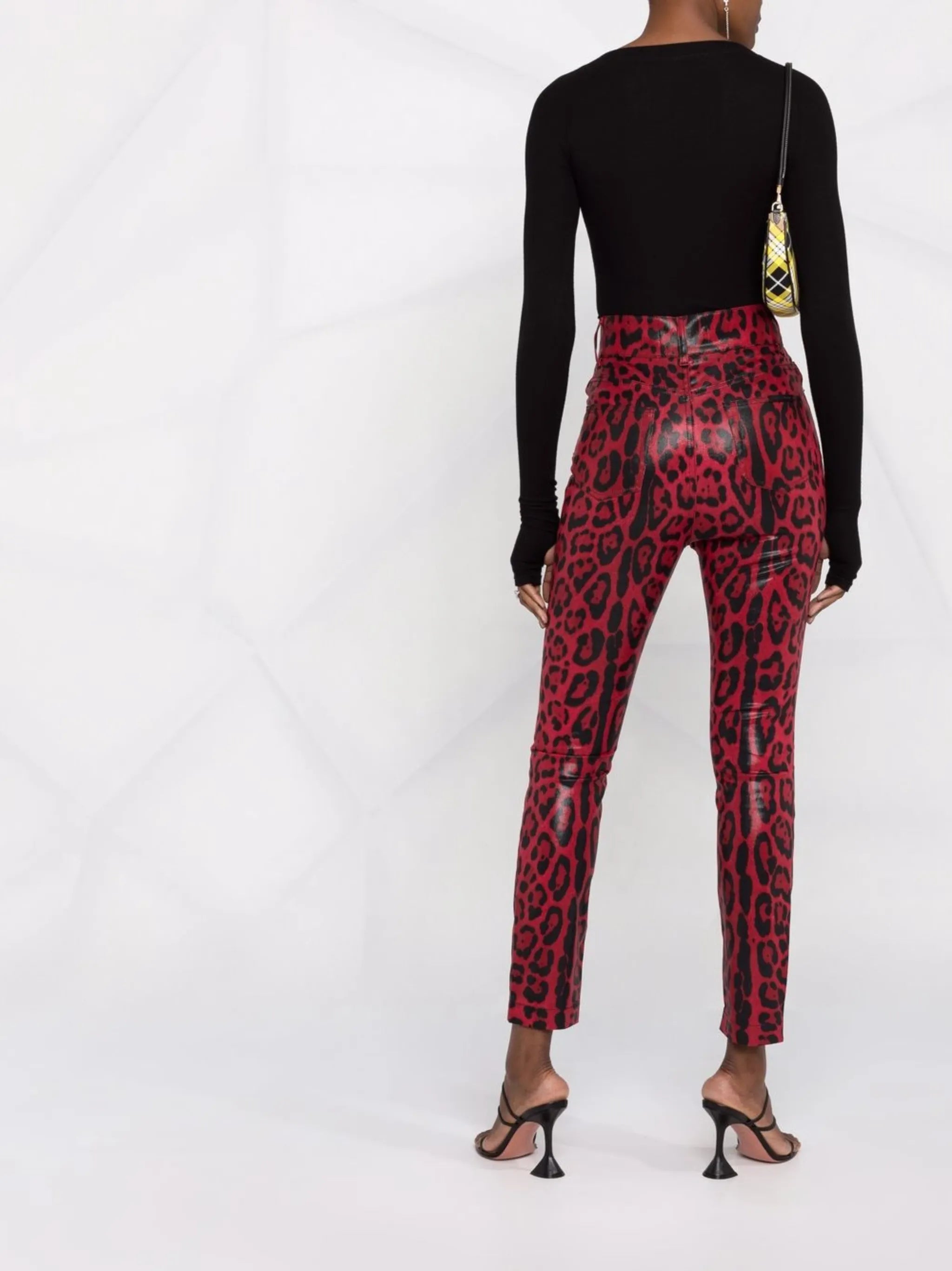 leopard print drill jeans