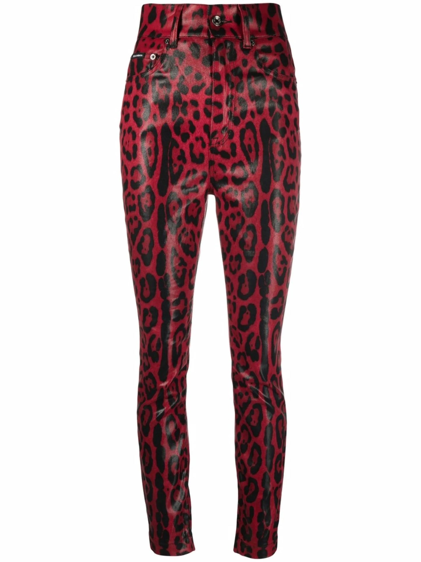leopard print drill jeans