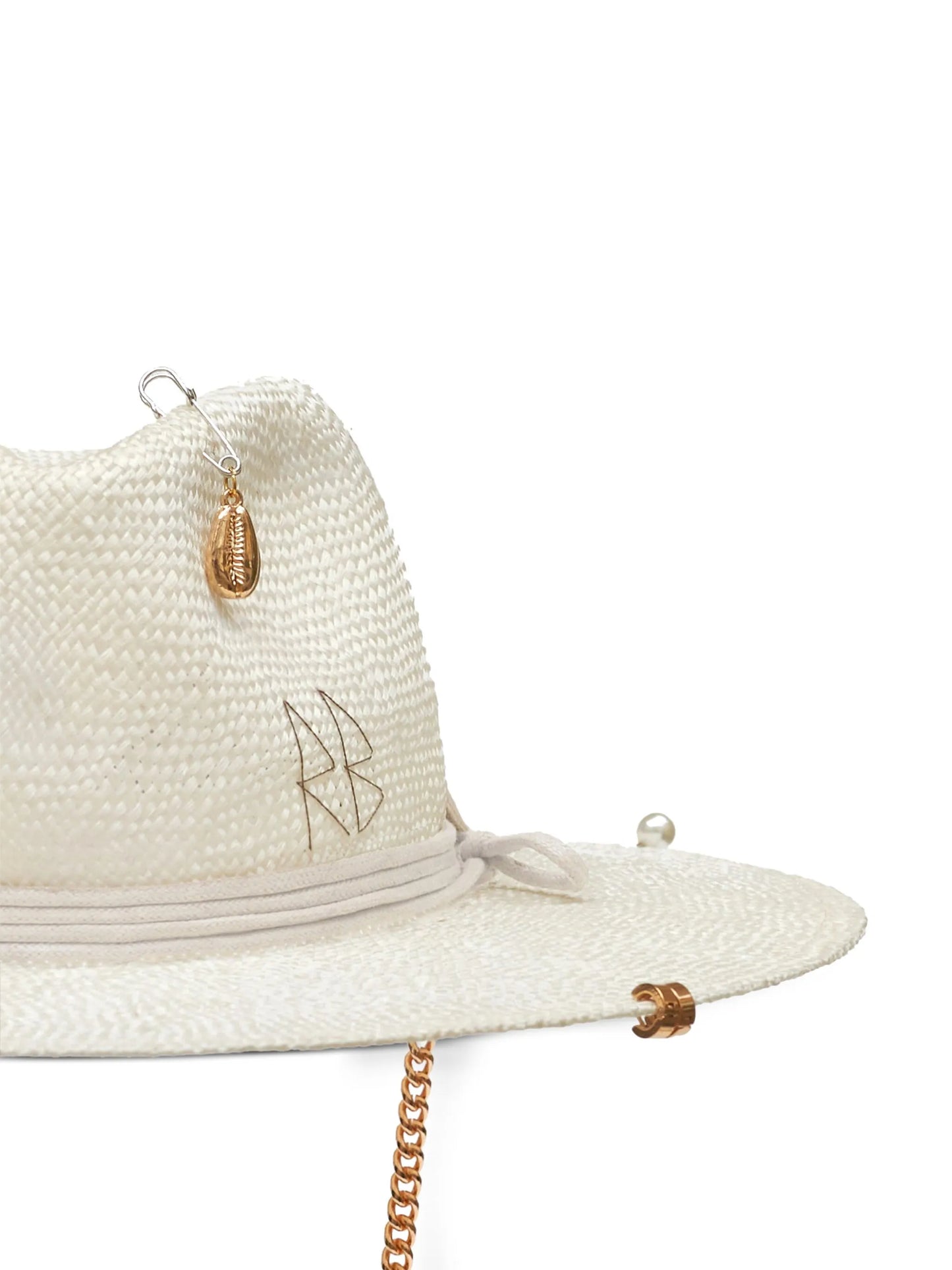 pearl-embellished fedora hat
