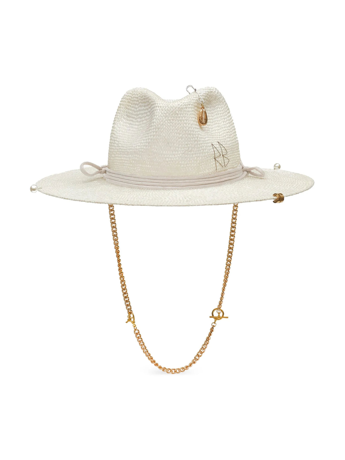 pearl-embellished fedora hat