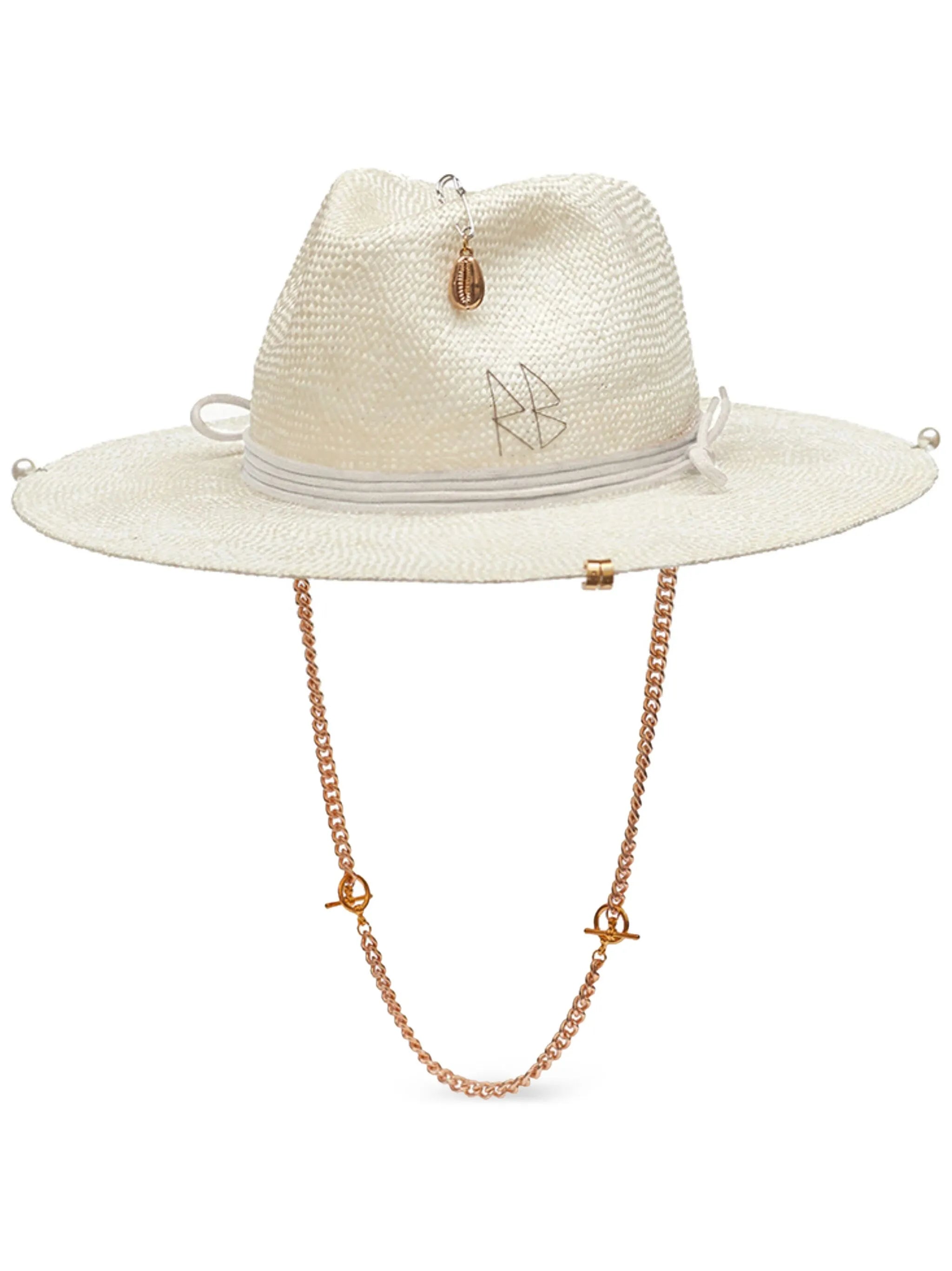pearl-embellished fedora hat