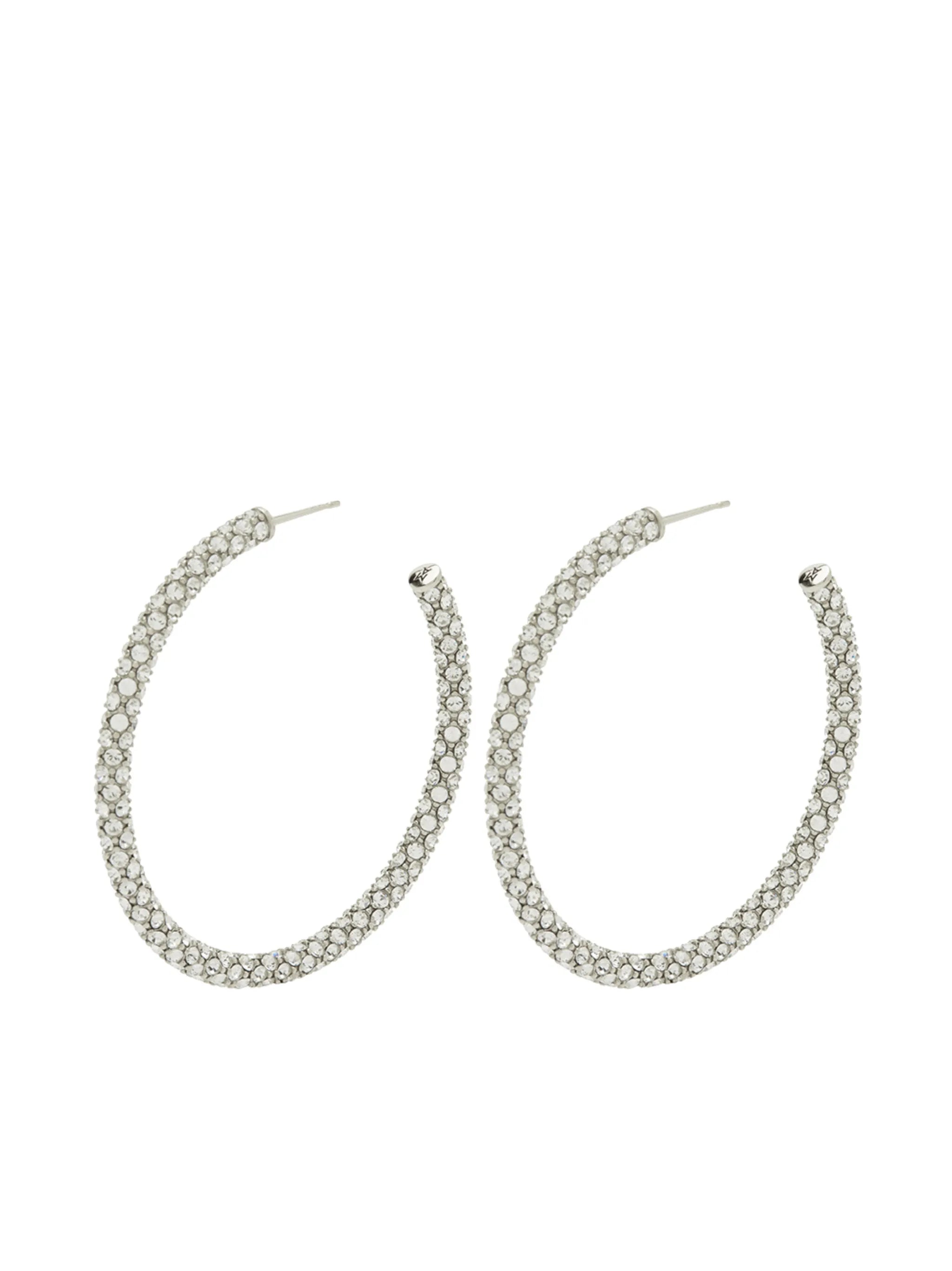 pavé-crystal embellished hoop earrings