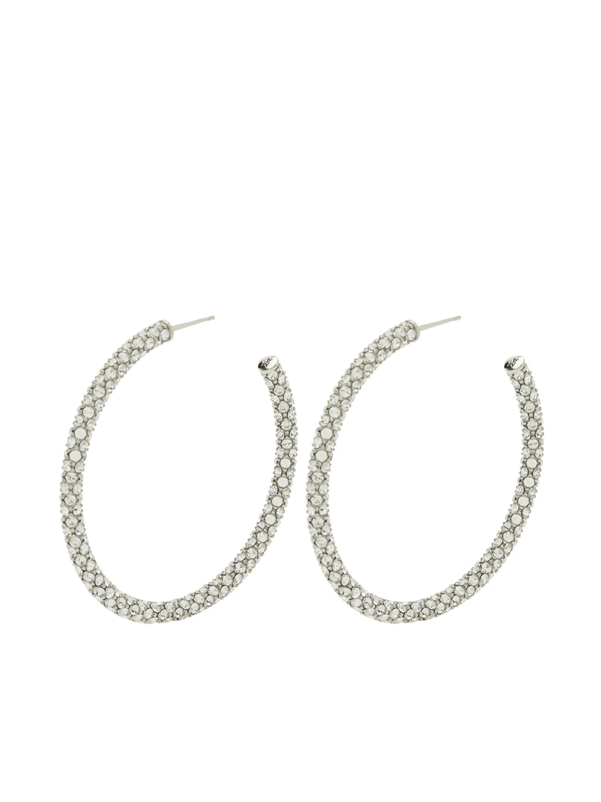 pavé-crystal embellished hoop earrings