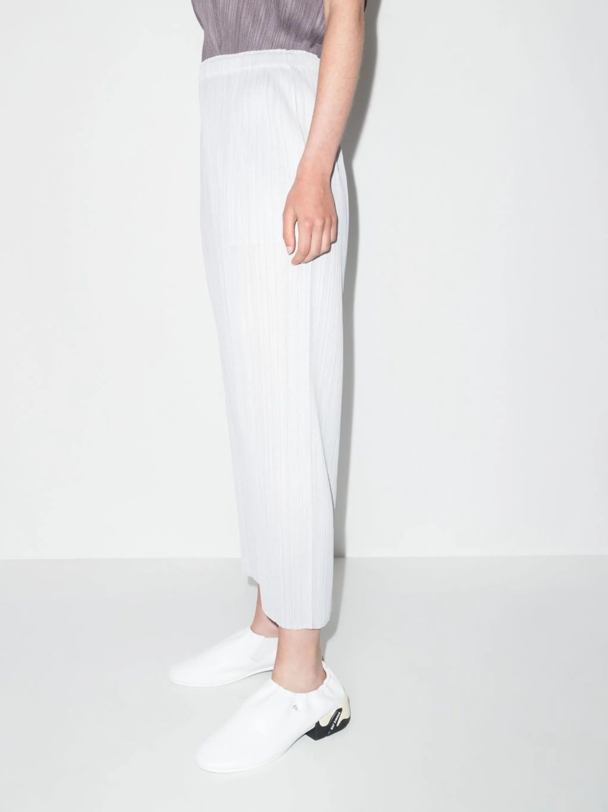 plissé midi skirt