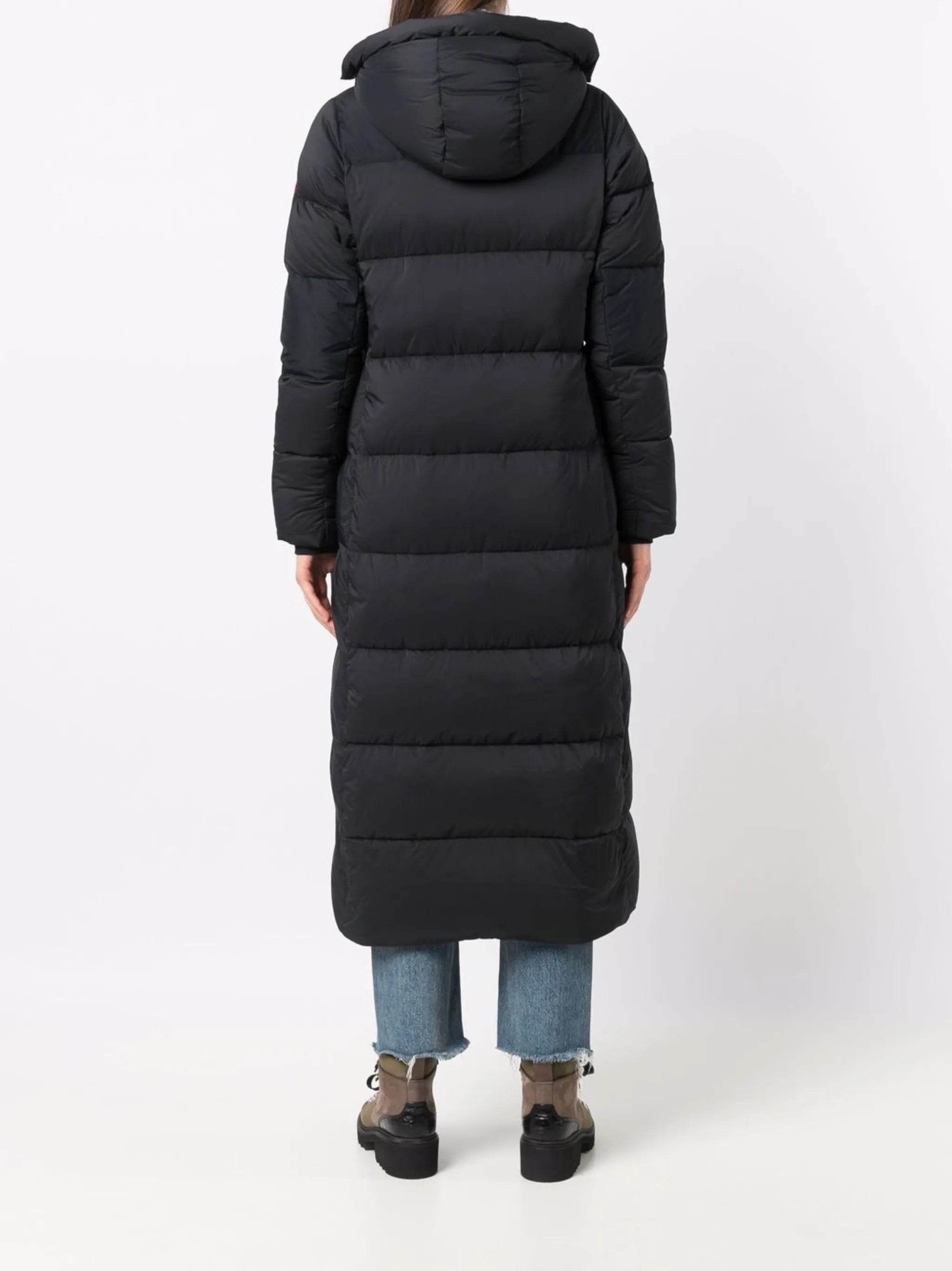 quilted-finish down coat
