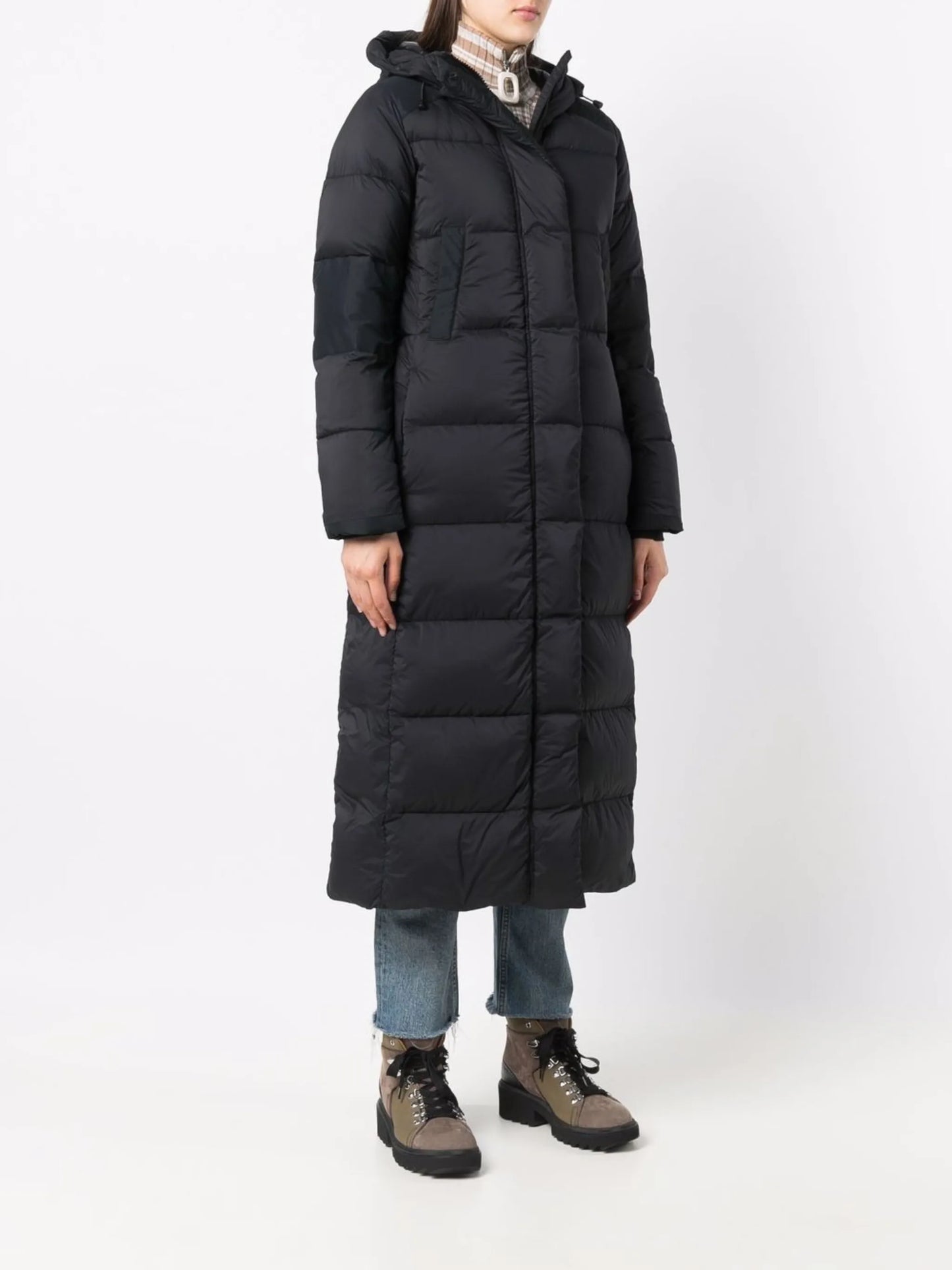 quilted-finish down coat