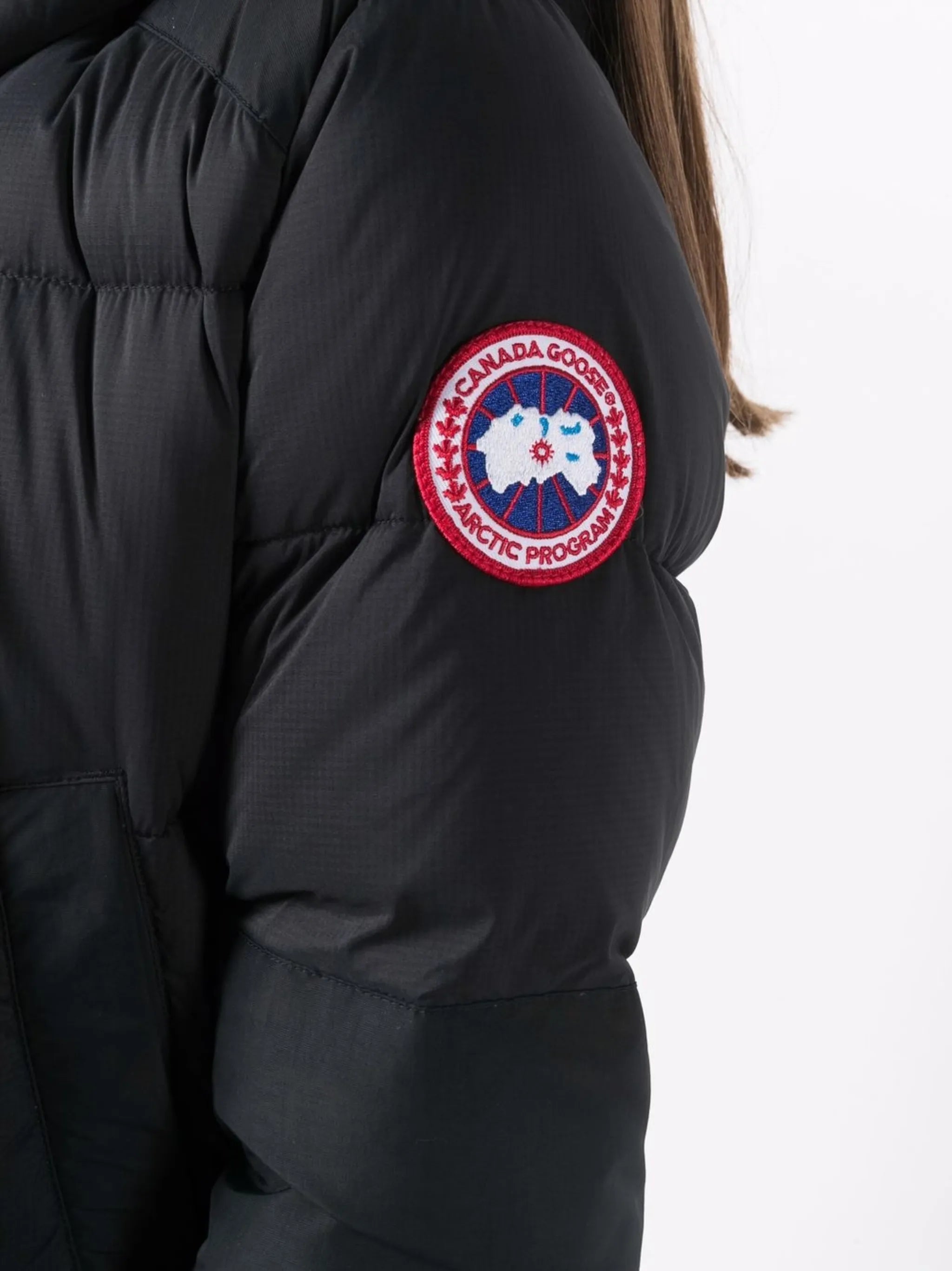 quilted-finish down coat